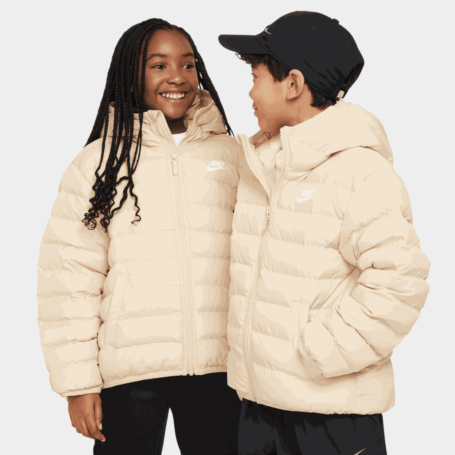  Veste fonctionnelle légère en matière synthétique, veste d'hiver pour enfants - Marron