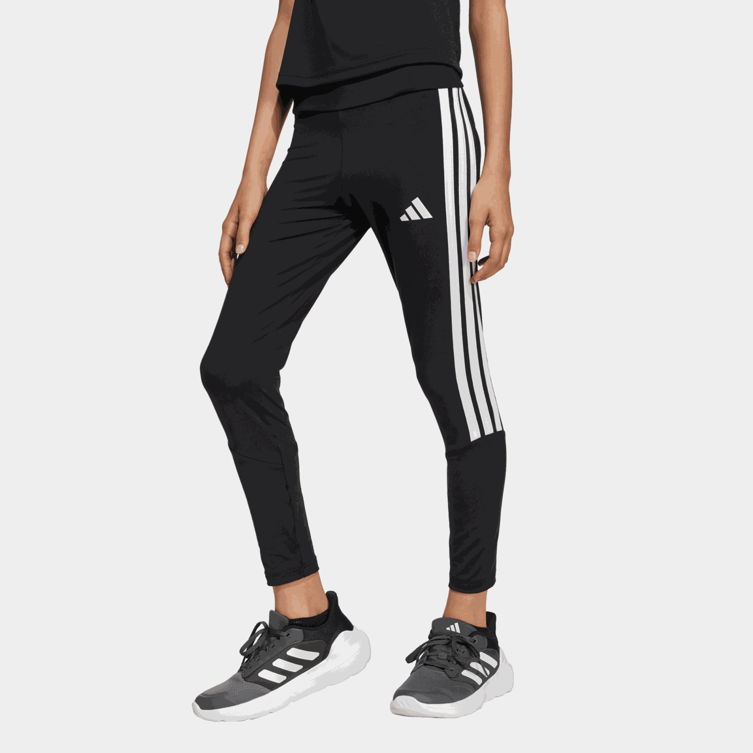 Train Essentials 3-Stripes Leggings, treningstights, junior - Svart