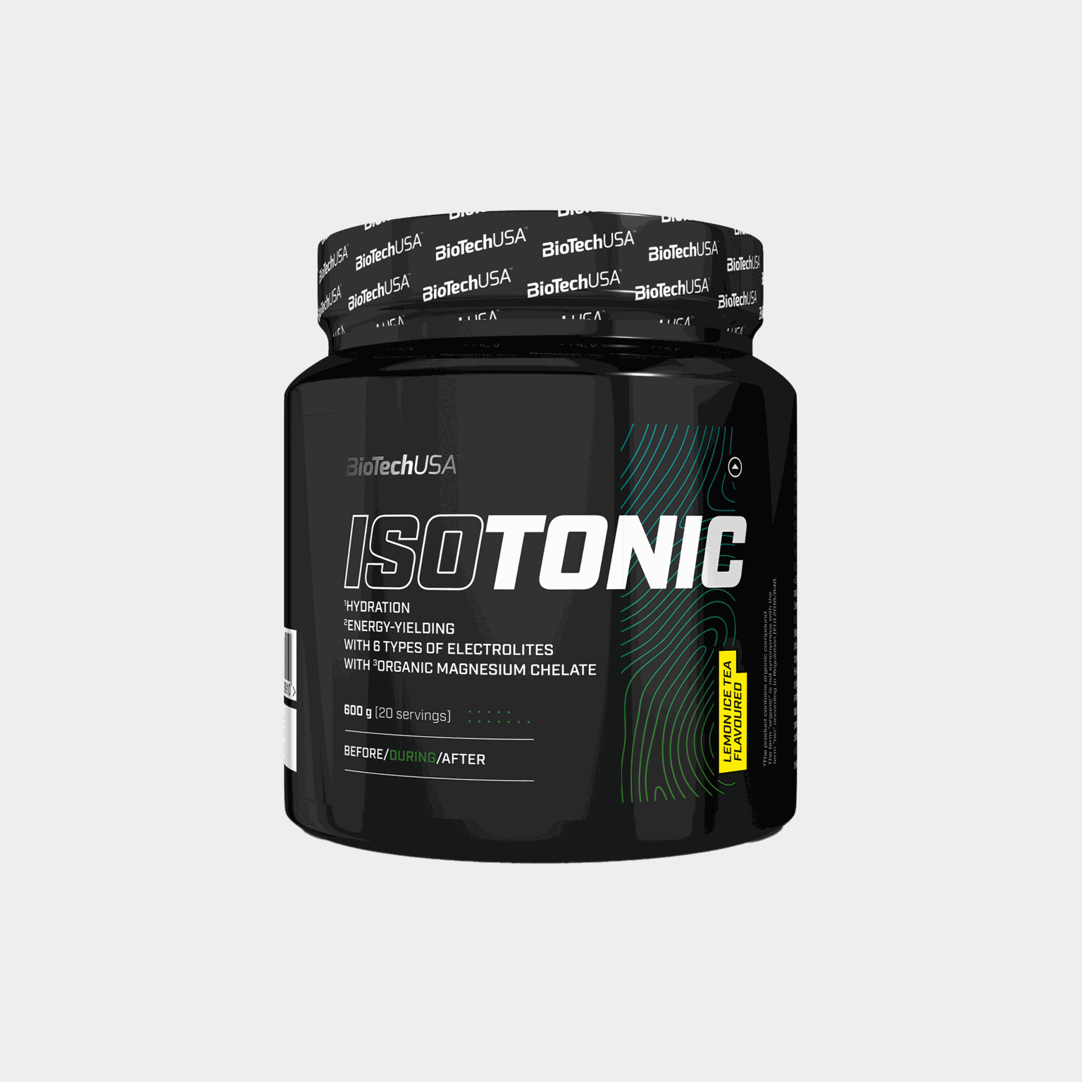 Chá gelado IsoTonic com limão, suplemento alimentar -
