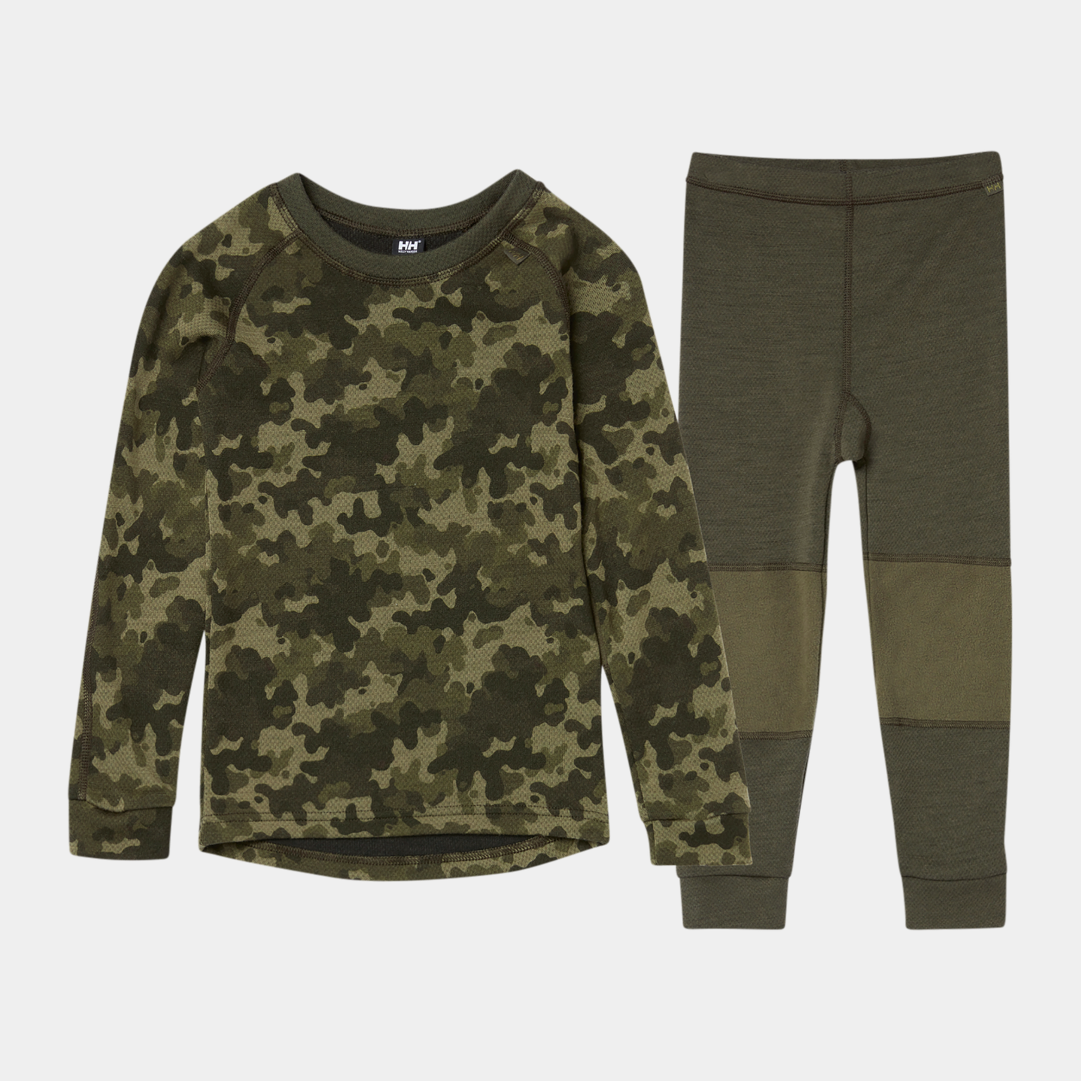 Ensemble de sous-vêtements enfant Lifa en laine mérinos graphique – Vert