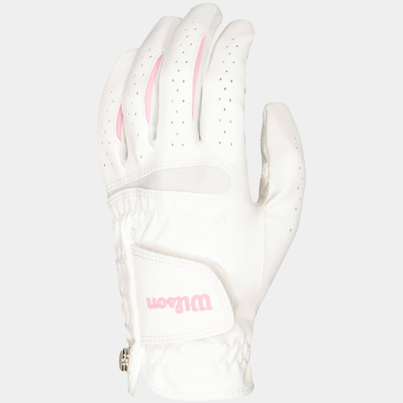  Luvas de golfe Feel Plus LLH (conjunto de 2) para jogadores seniores - brancas
