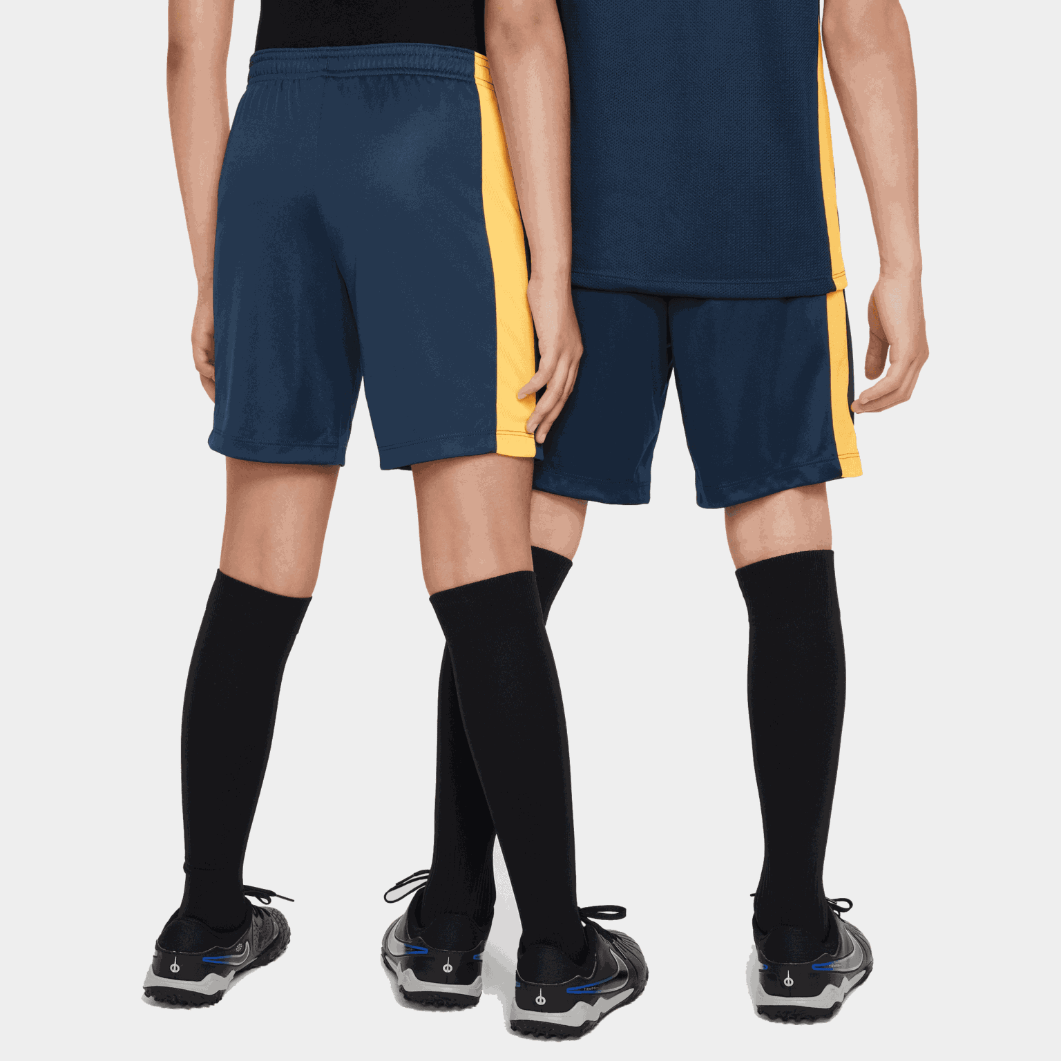 Calção de futebol infantil da Academia Kylian Mbappé, tamanho 23 - Azul escuro