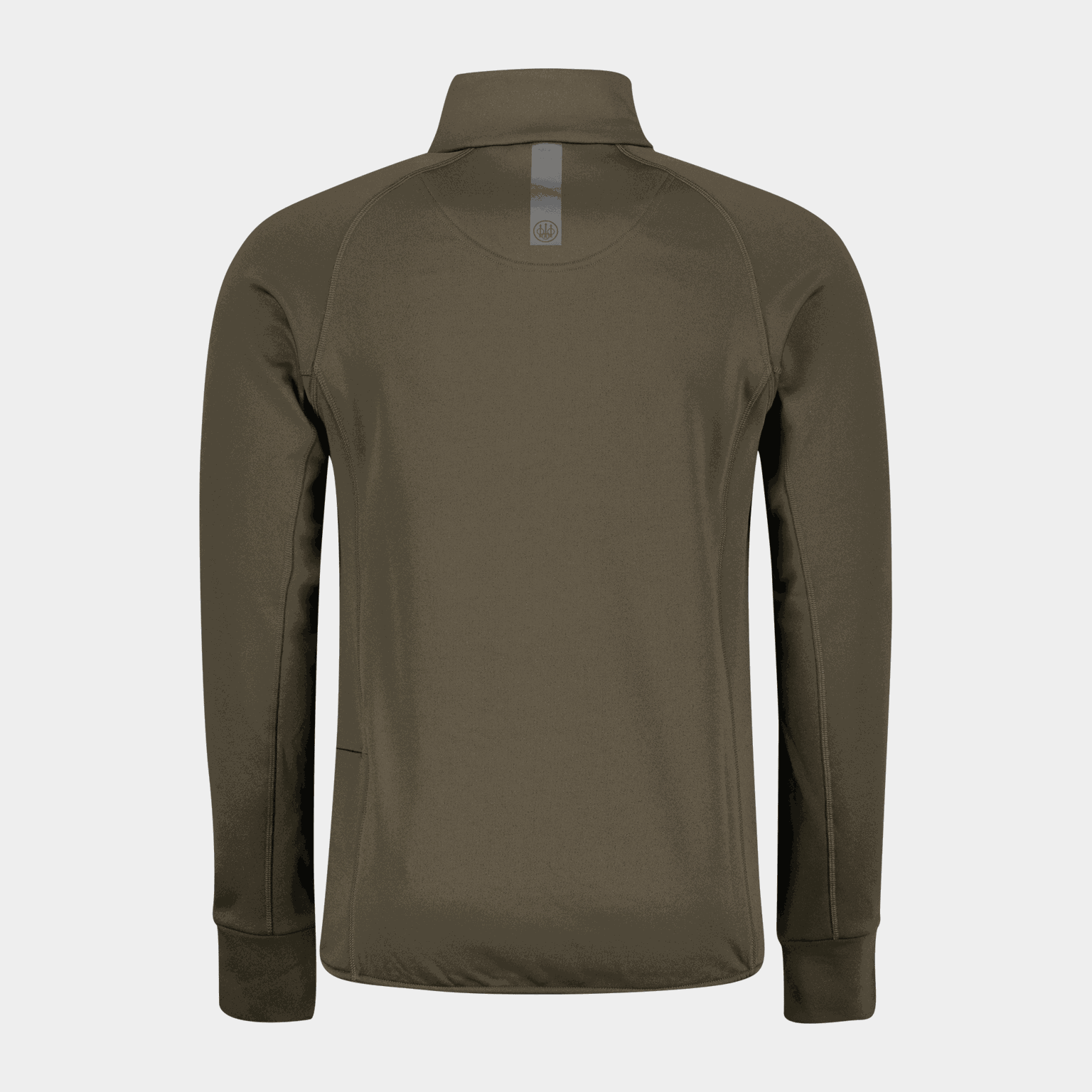  Felpa tecnica elasticizzata in pile con mezza zip, verde