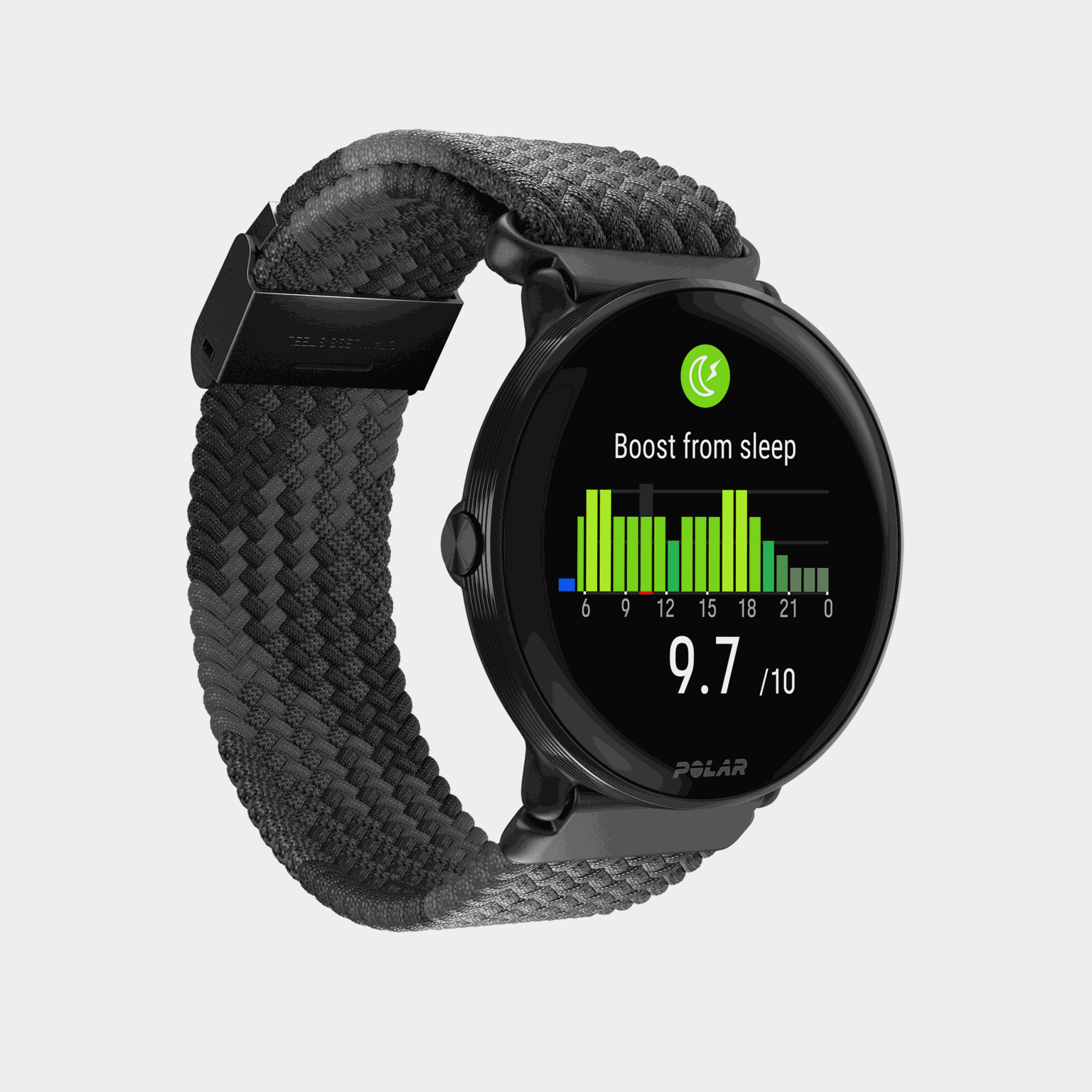 Polar Ignite 3 Braided Yarn strap, smartklokke - Svart