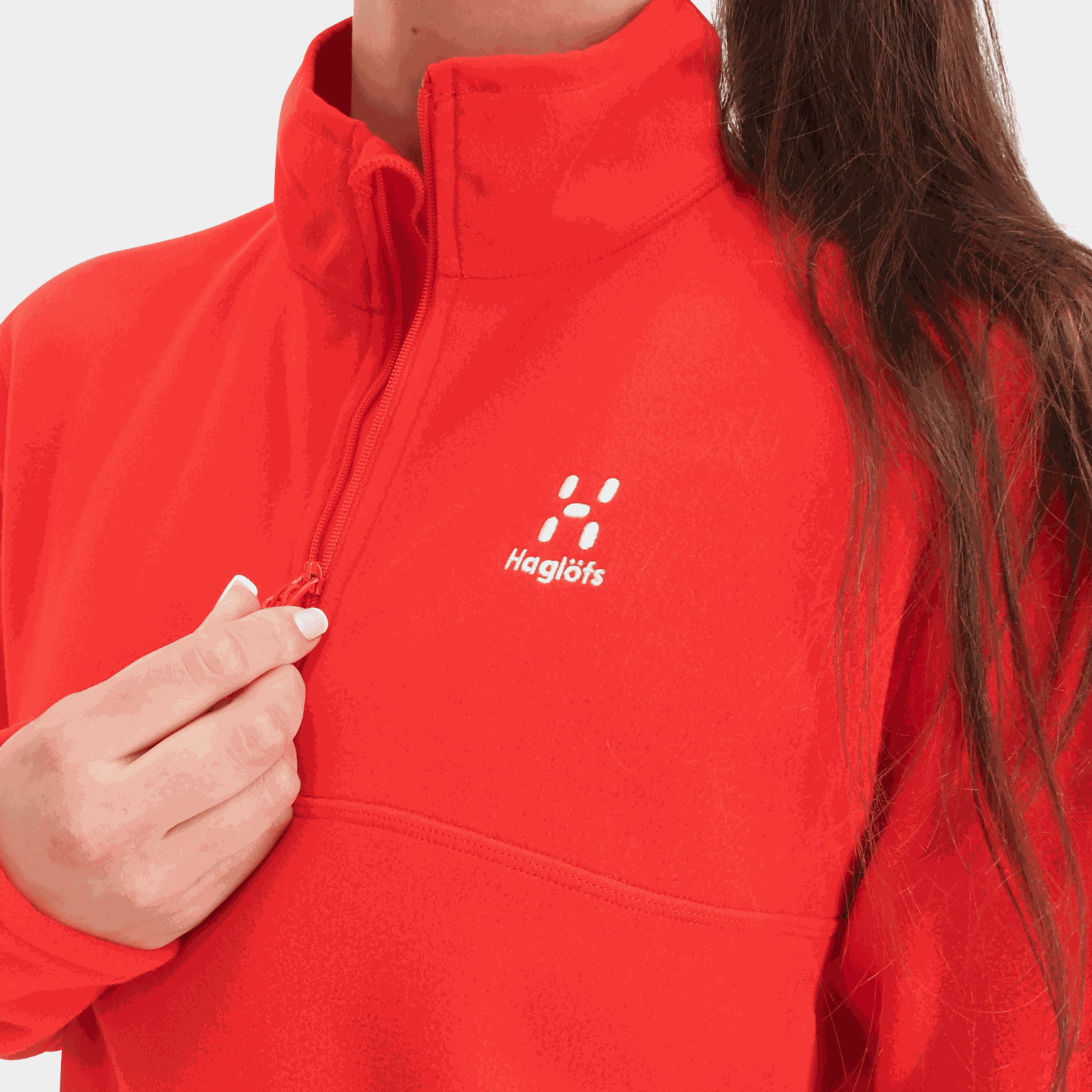 Pollux fleece hoodie met halve rits voor dames