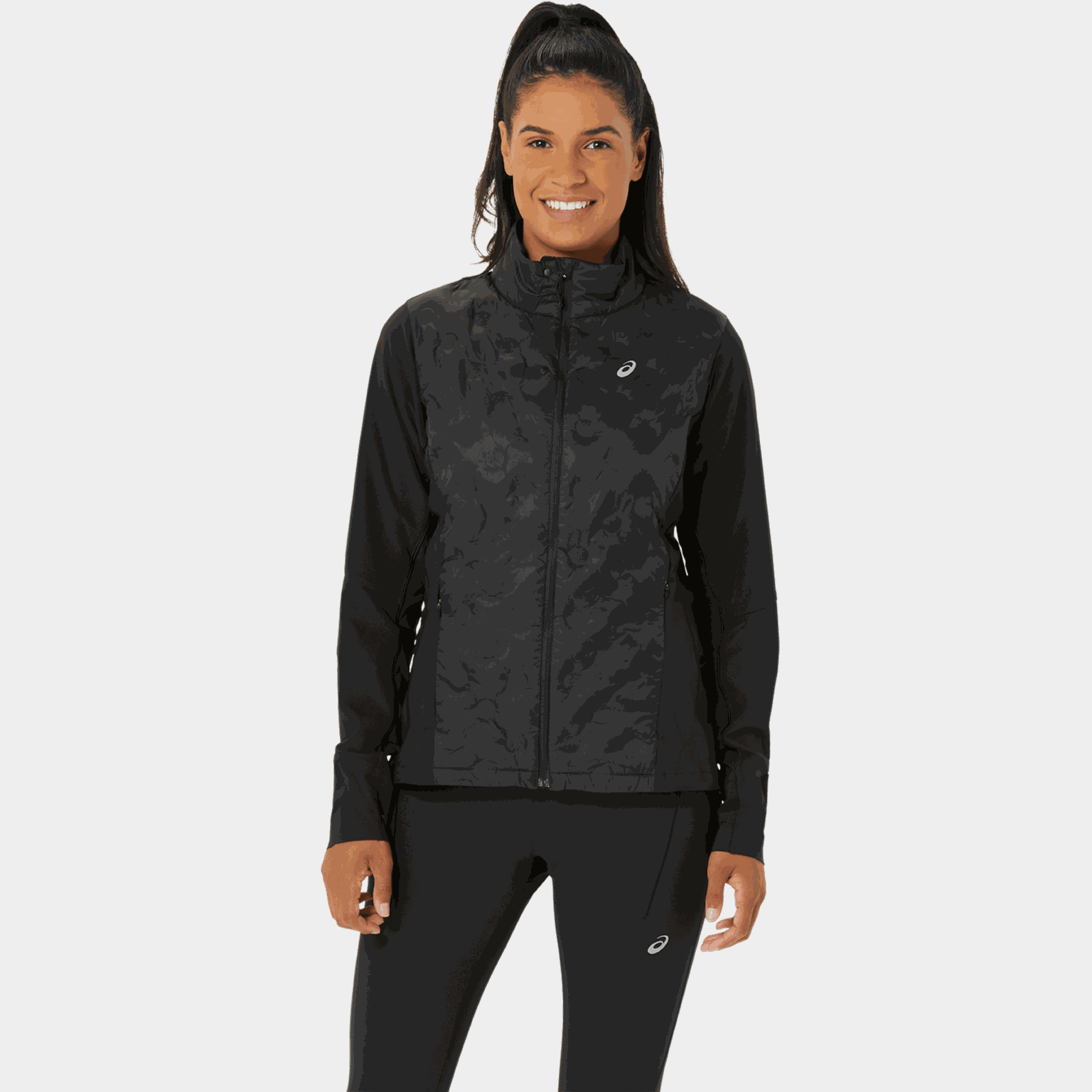 Jaqueta feminina de inverno para ciclismo e treino - preta