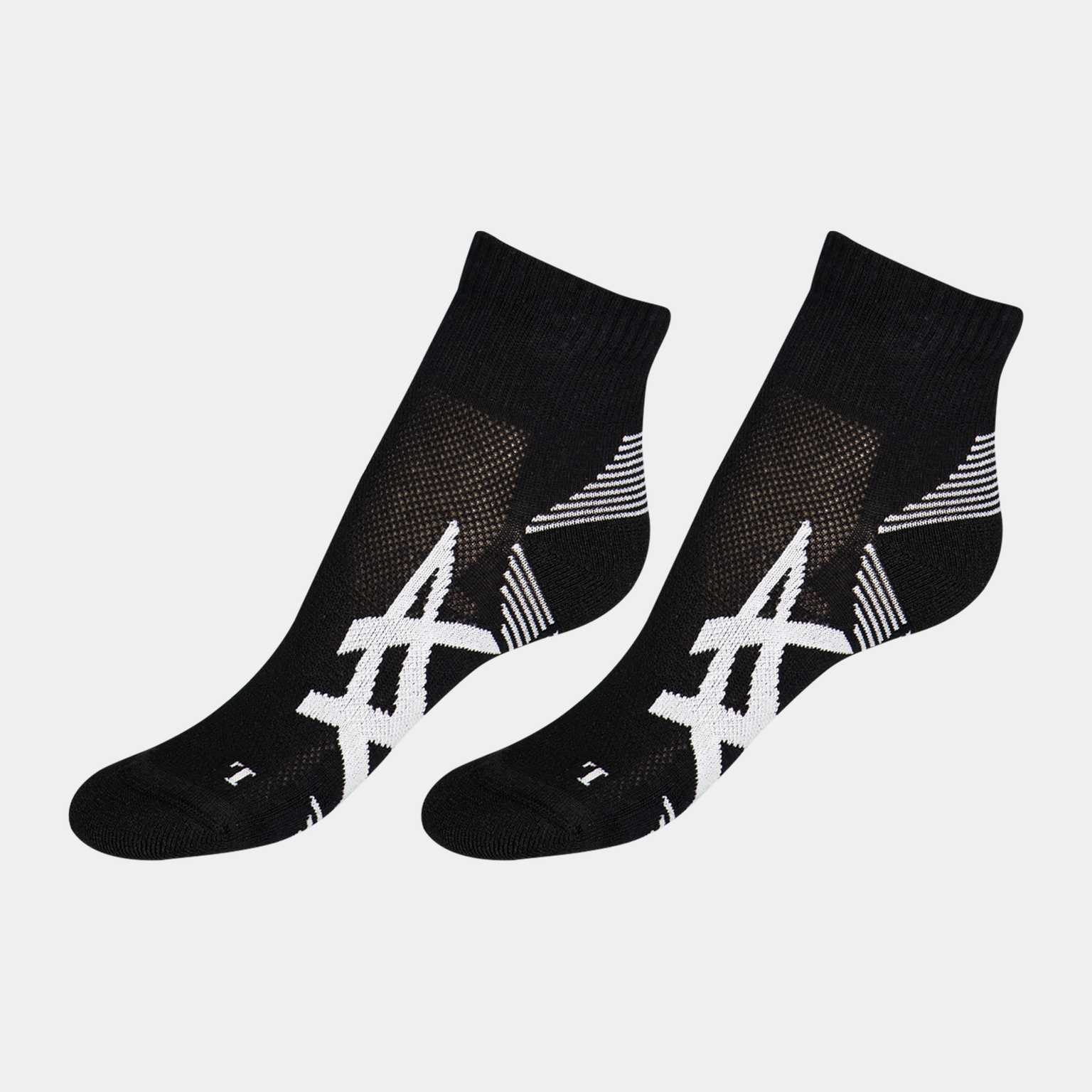  Conjunto de 2 pares de meias de corrida acolchoadas unissex - pretas