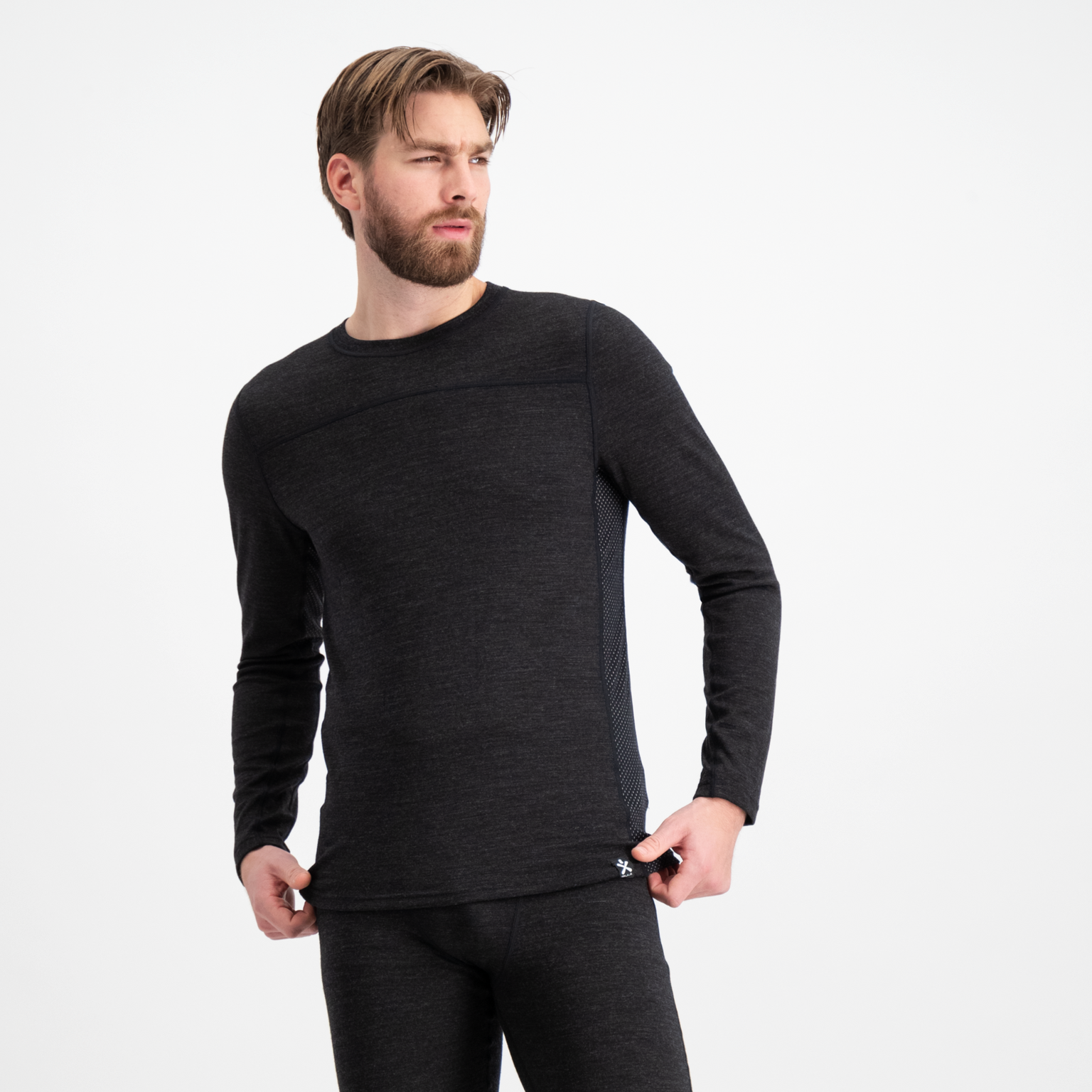  Base Crew, pull en laine ici - noir