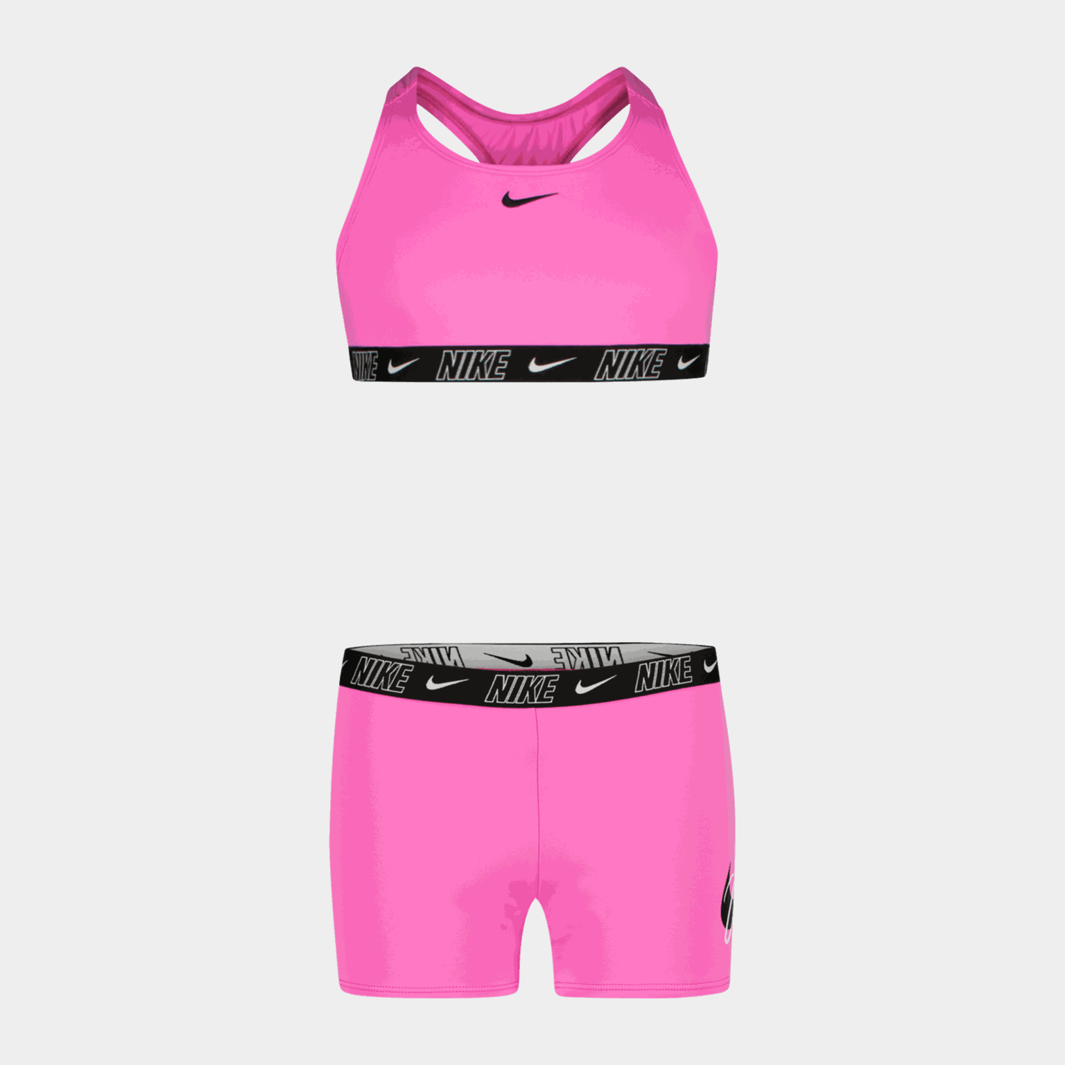  Ensemble bikini dos nageur et short, Bikini Junior - Rose