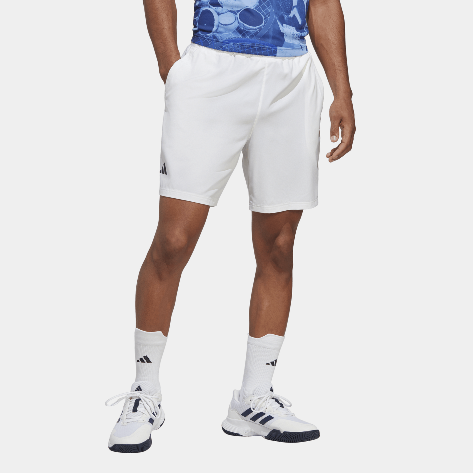 Club Stretch Woven Shorts, tennisshorts, treningsshorts, herre - Hvit