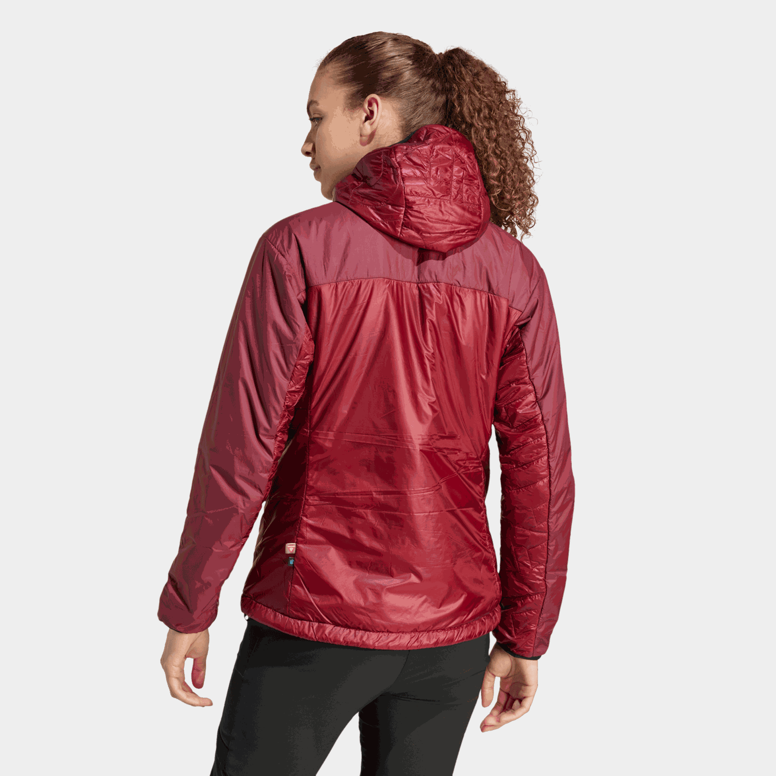 Jaqueta feminina Terrex Xperior Varilite Primaloft com capuz e isolamento térmico - Vermelha