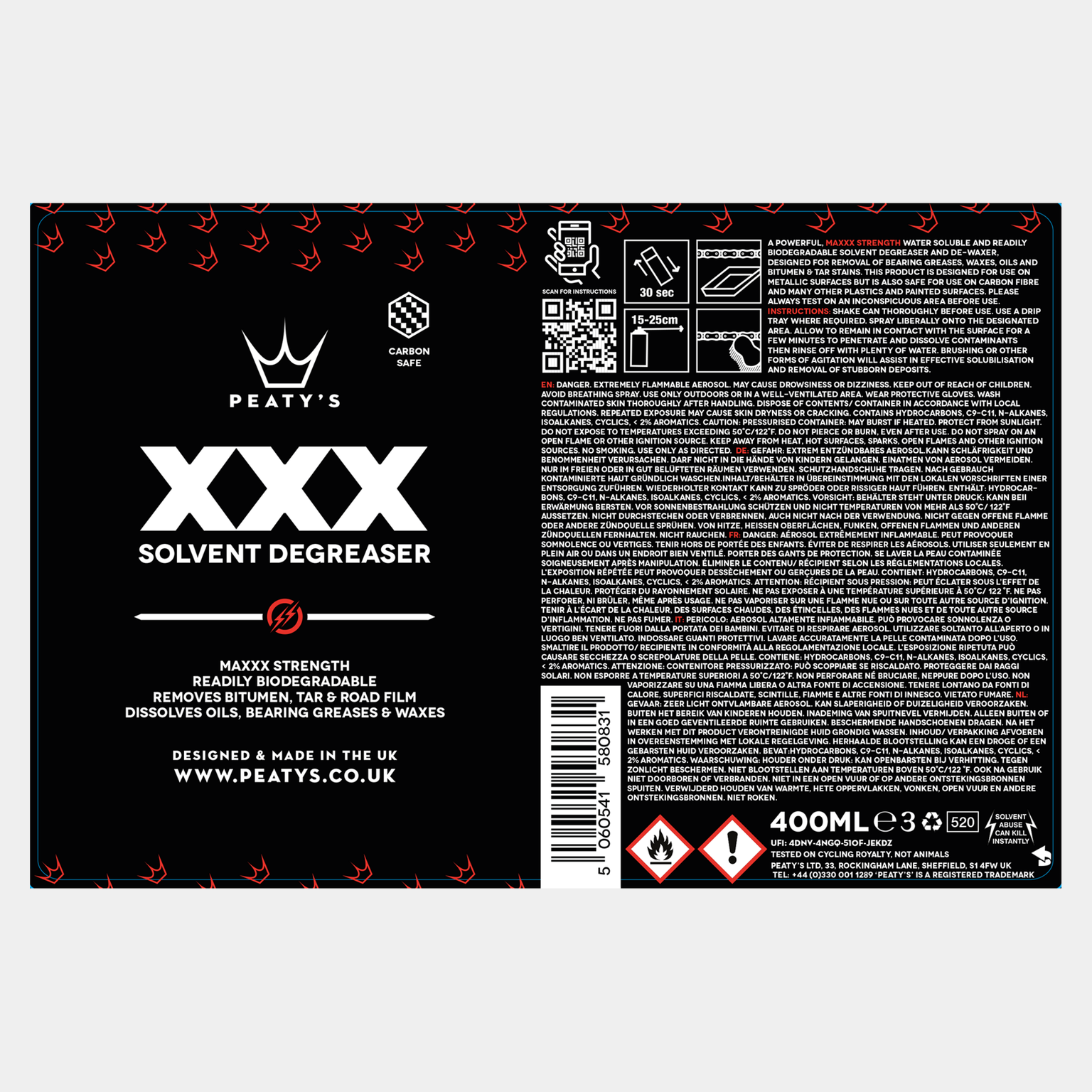  Rozpuszczalnik odtłuszczający XXX 400 ml, spray odtłuszczający -