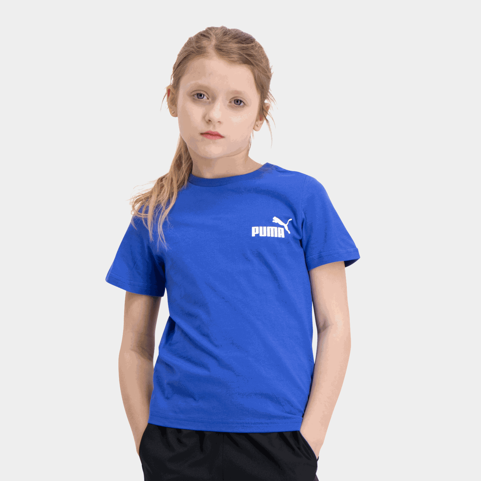 Koszulka Essentials z małym logo, rozmiar młodzieżowy – niebieska