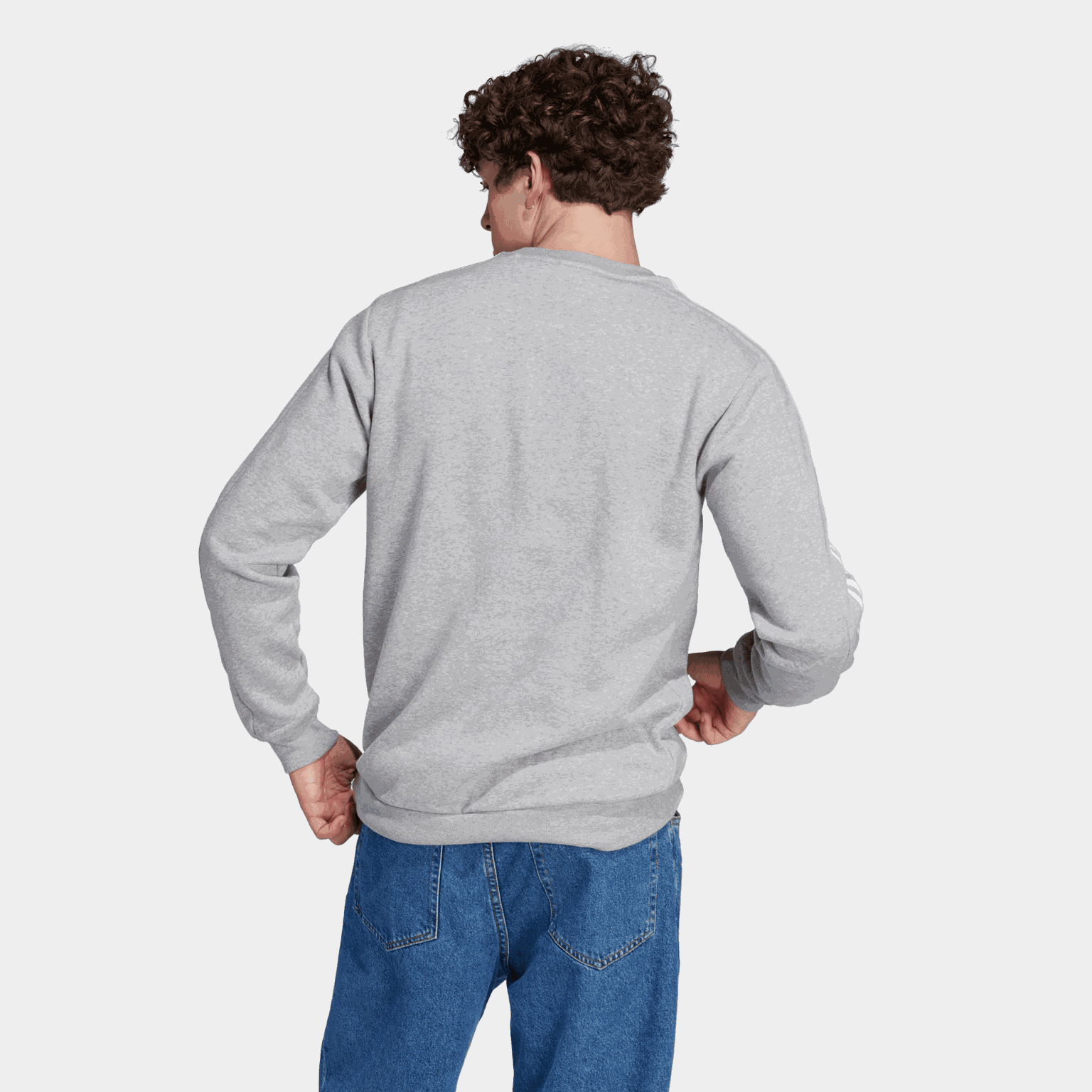  Heren Essentials 3-Strepen Fleece Hoodie – Grijs