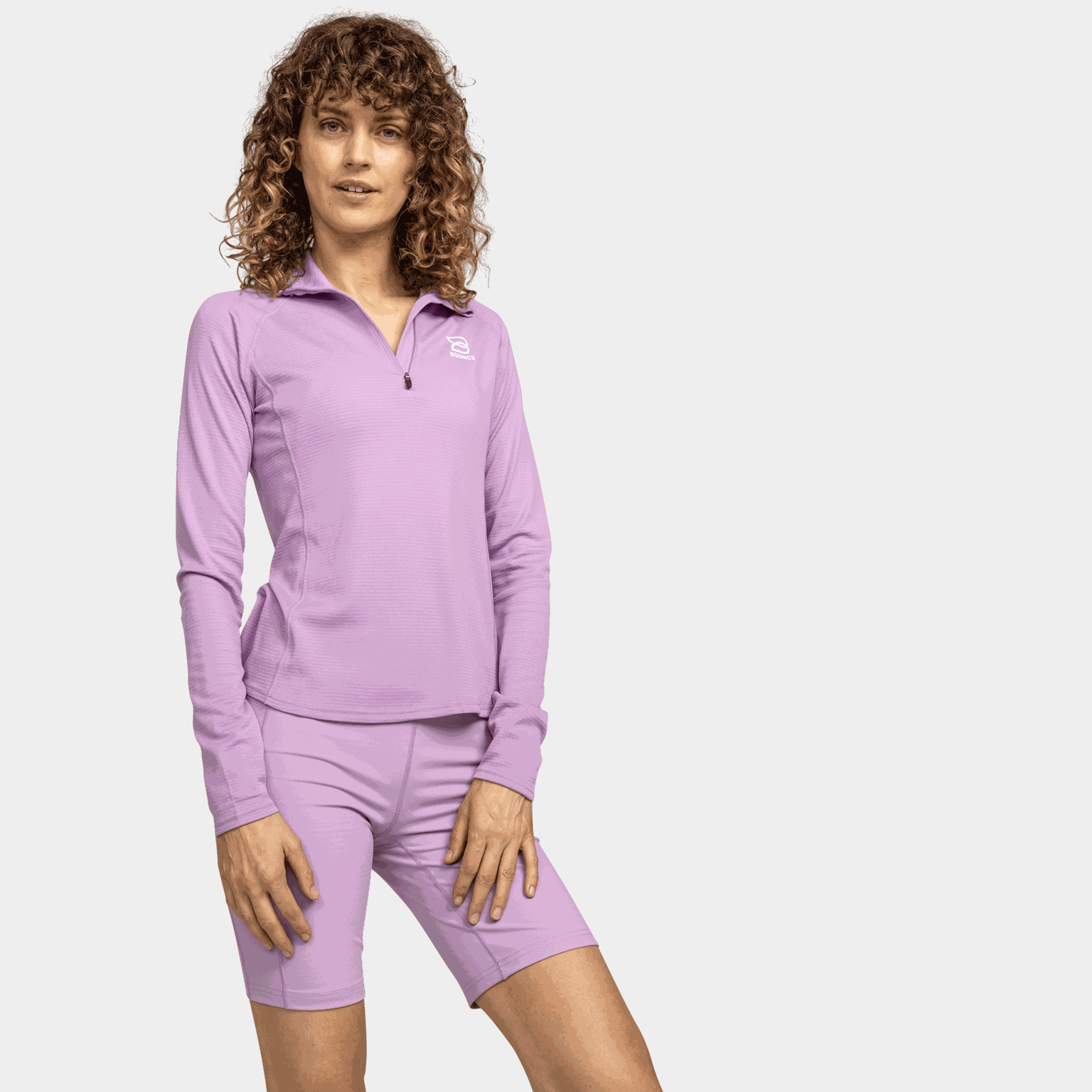  Pull d'entraînement demi-zip brossé pour femme