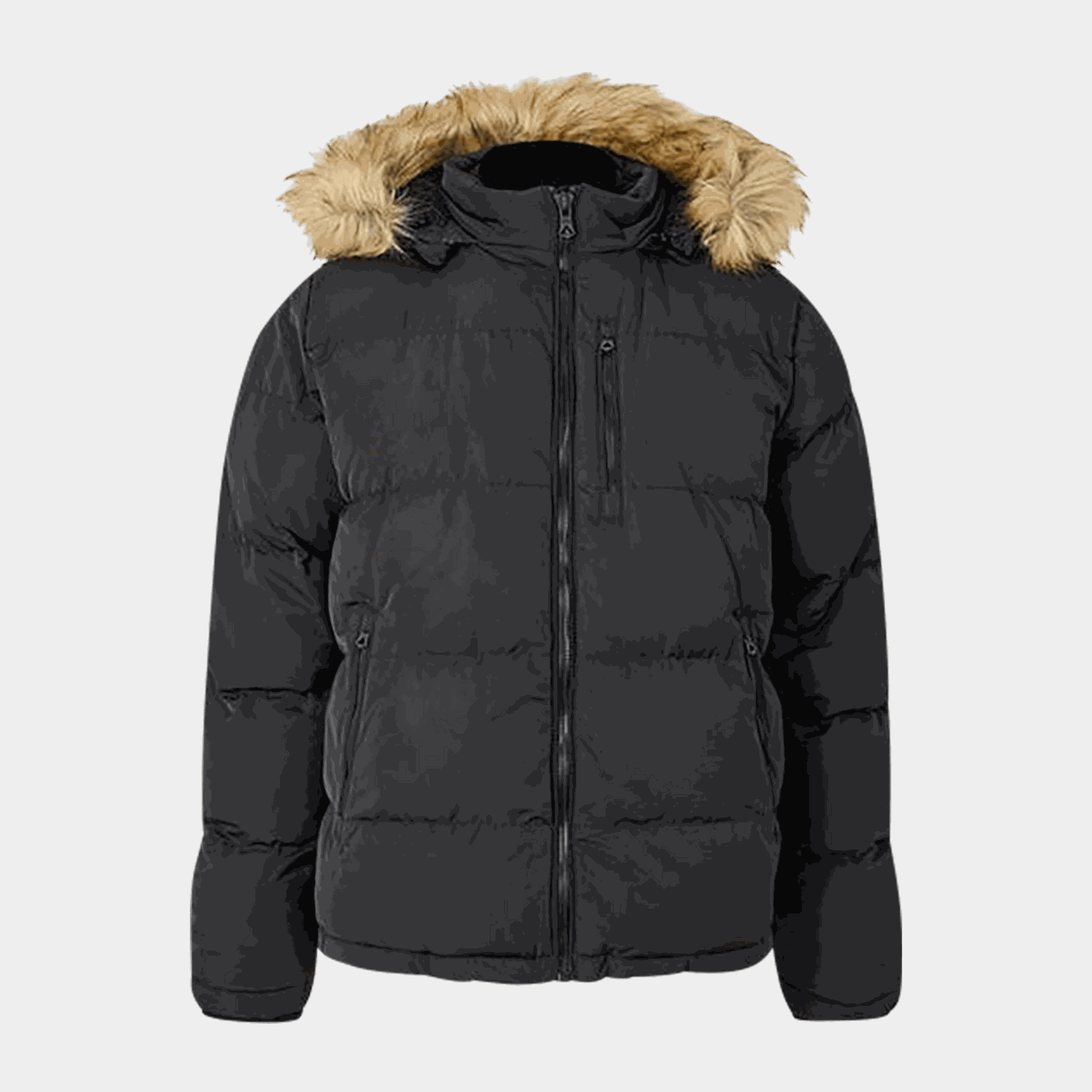  Veste matelassée à 2 fermetures éclair, veste homme – Noire