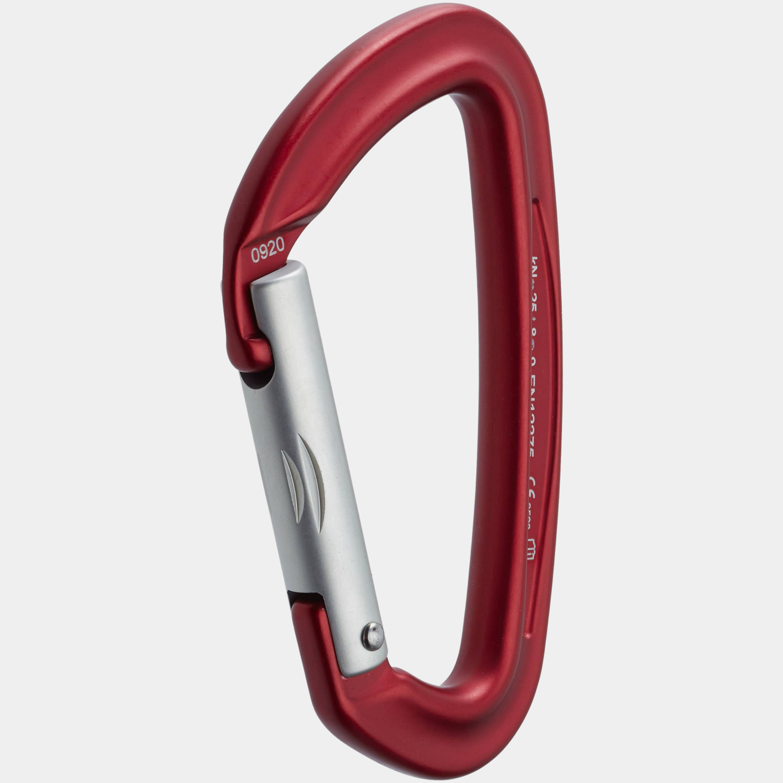Sliq Straight Gate Carabiner Red/Silver, karabinkrok -