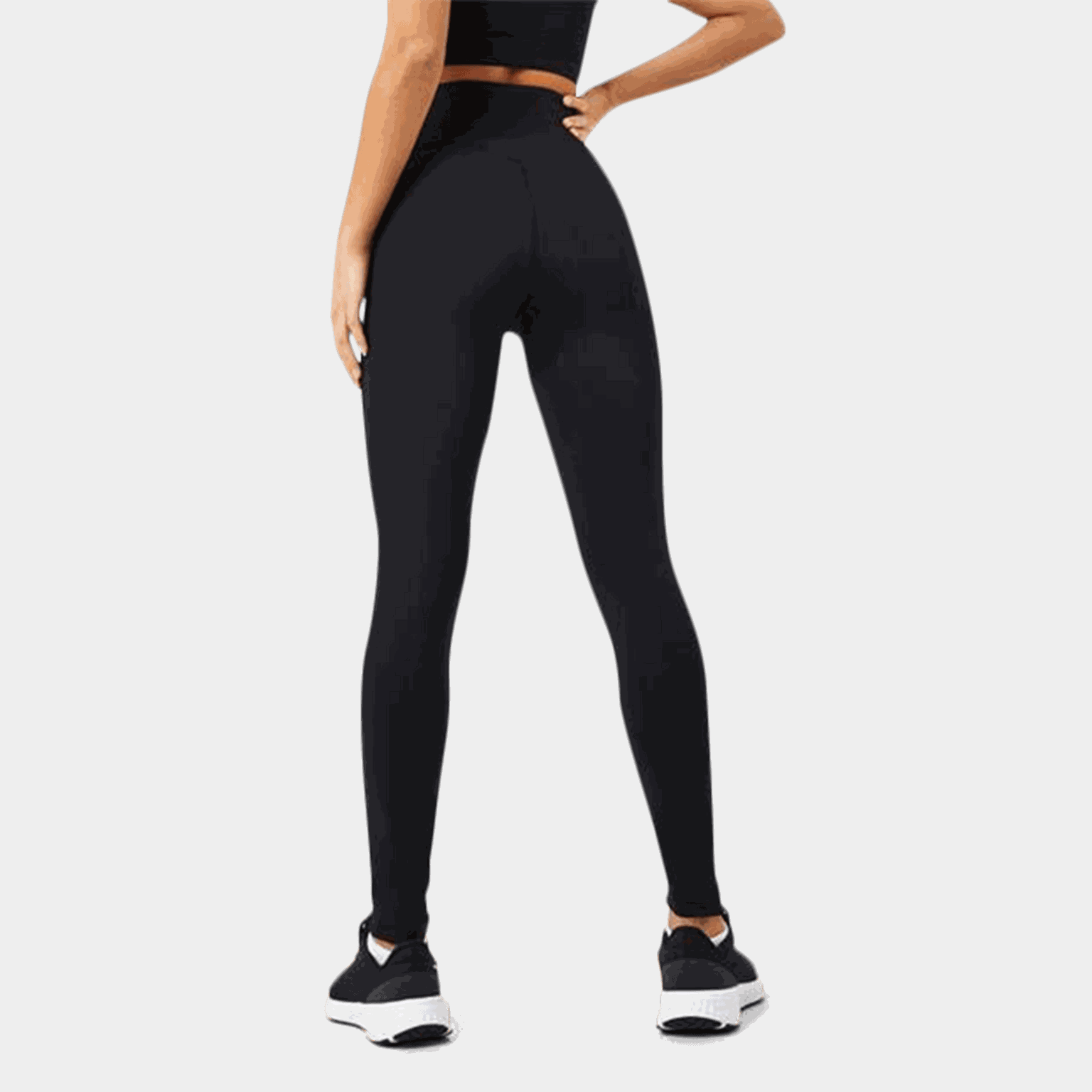  Leggings met hoge taille, sportleggings, voor dames - zwart