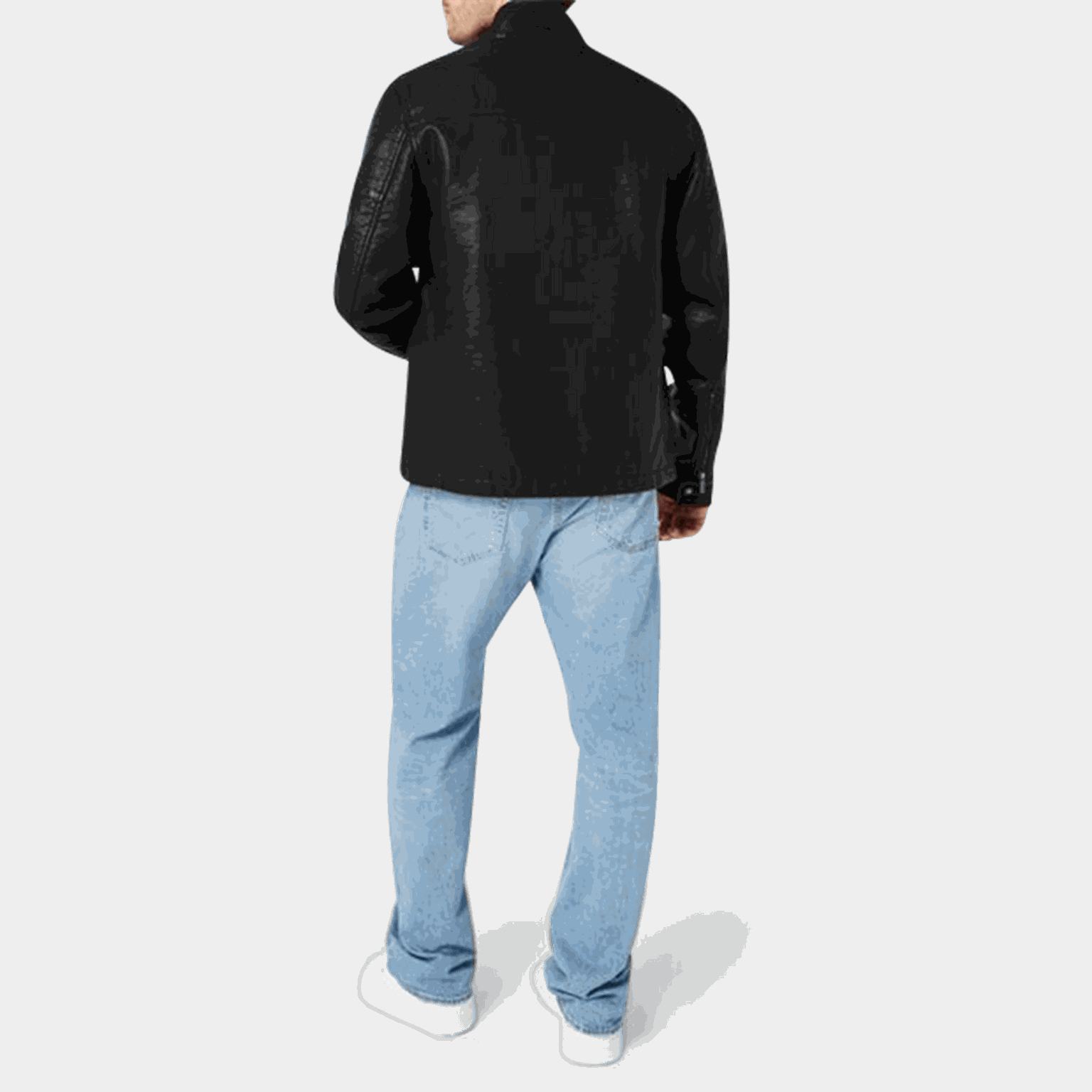  Veste en PU, veste homme – noire