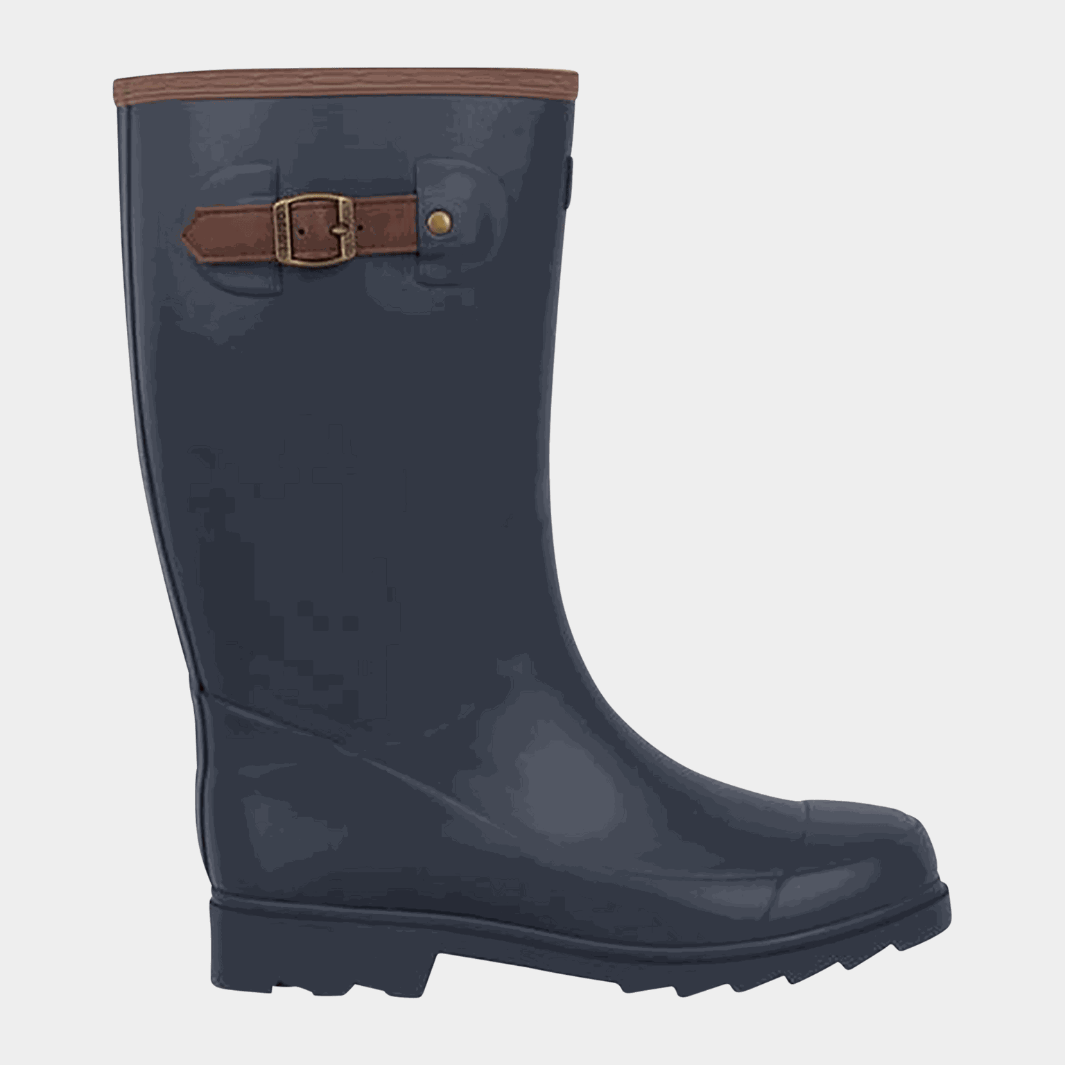  Damskie niebieskie gumowe buty z podszewką skórzaną