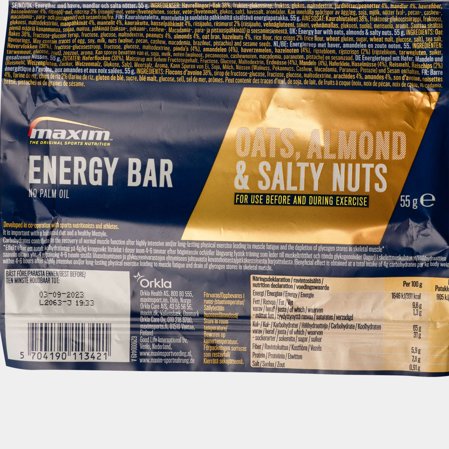  Maxim energiaszelet 55 g.