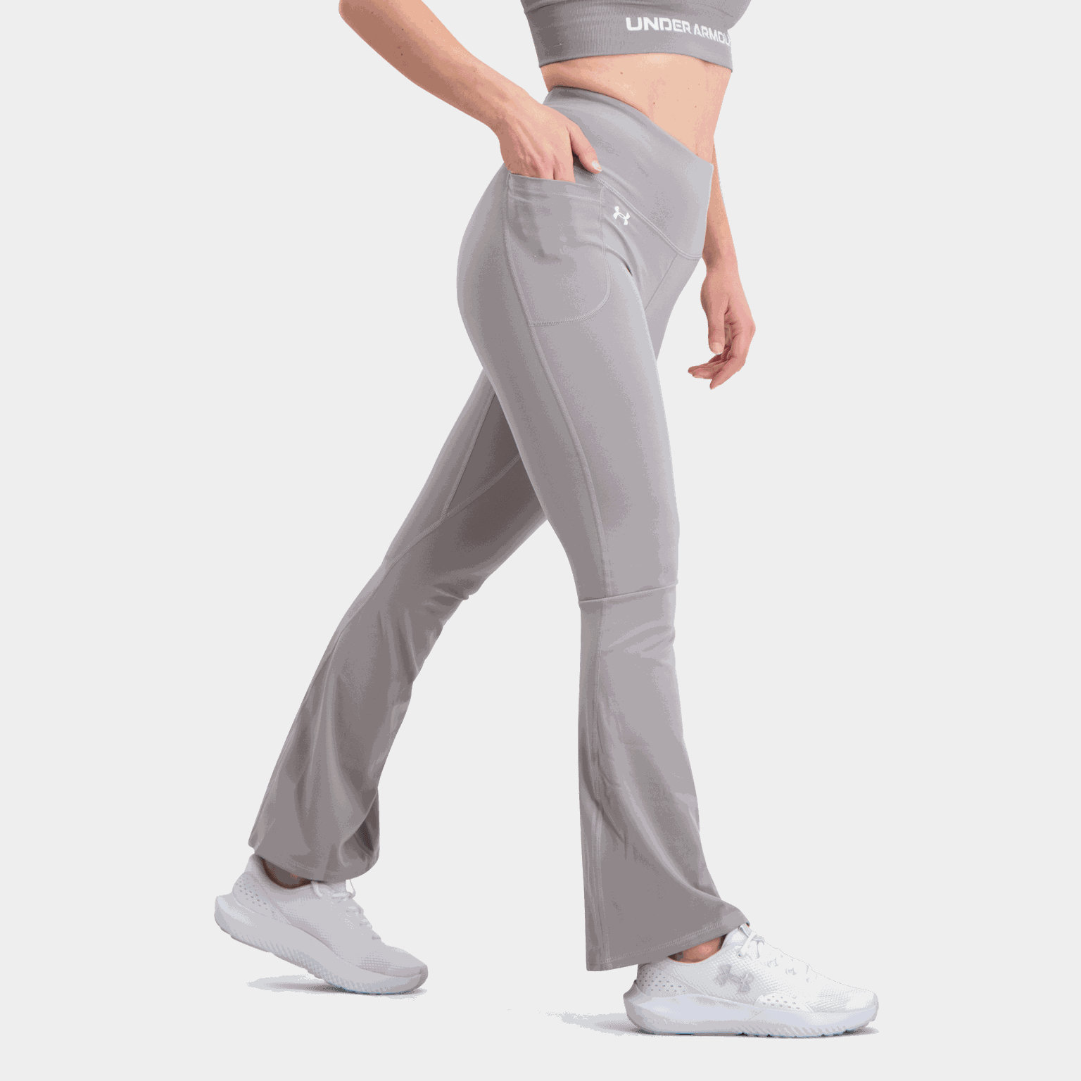  Spodnie dzwony Motion Flare, legginsy damskie - szare