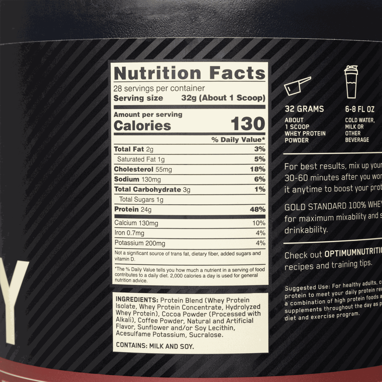 100% Whey Gold Standard 908g - Cappuccino Mocha, fehérjepor -