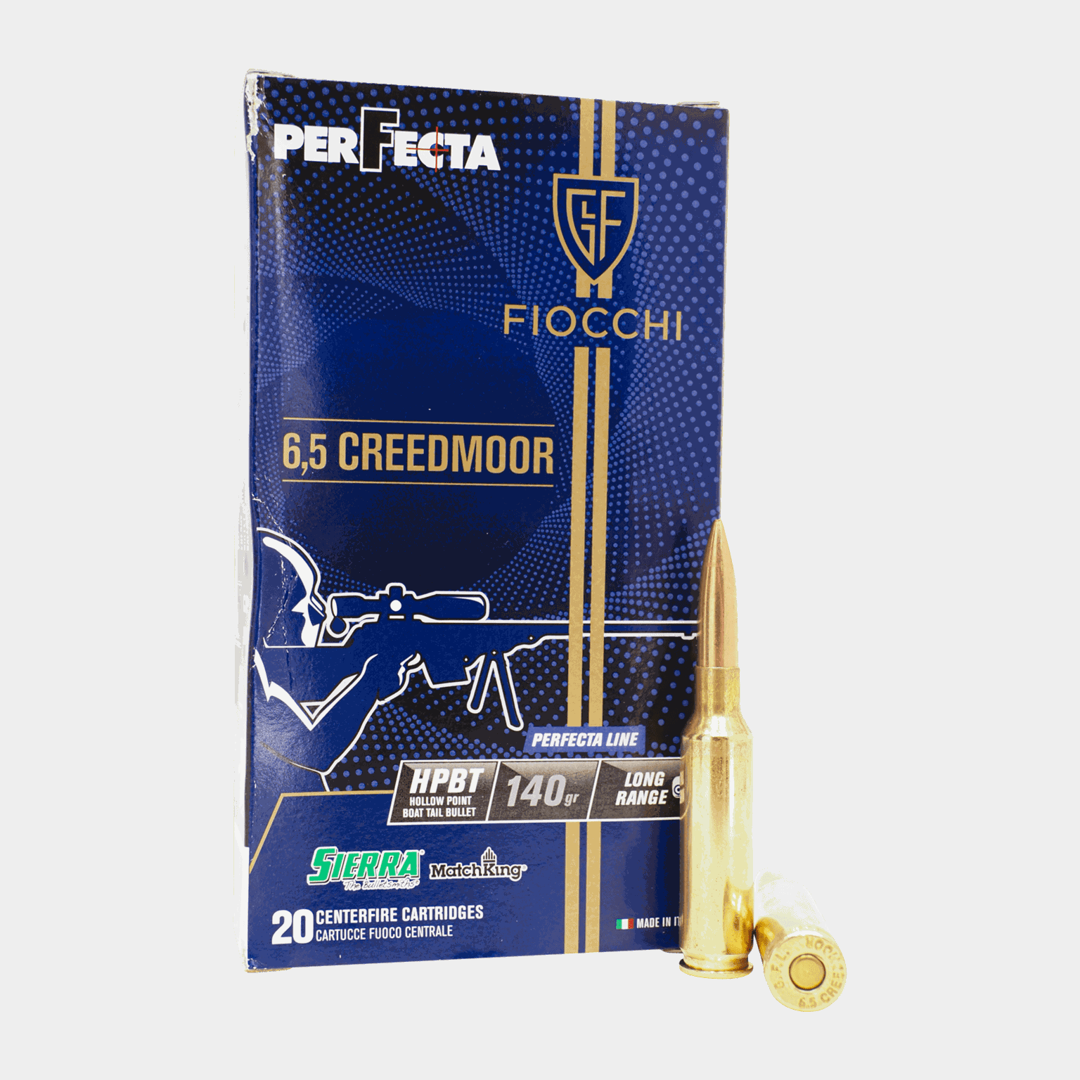 Nabój przeciwpancerny kalibru 140 grain kalibru 6,5 Creedmoor HPBT do karabinu.
