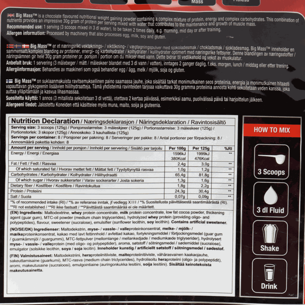  Suplemento proteico para o crescimento muscular, 1 kg.