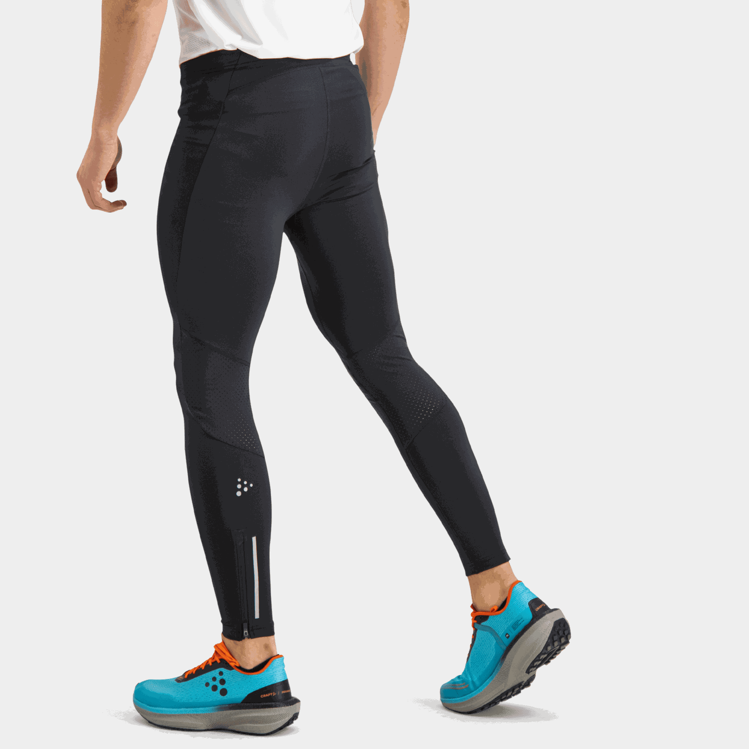 Męskie legginsy treningowe Adv Essence 2 z zamkiem błyskawicznym – czarne