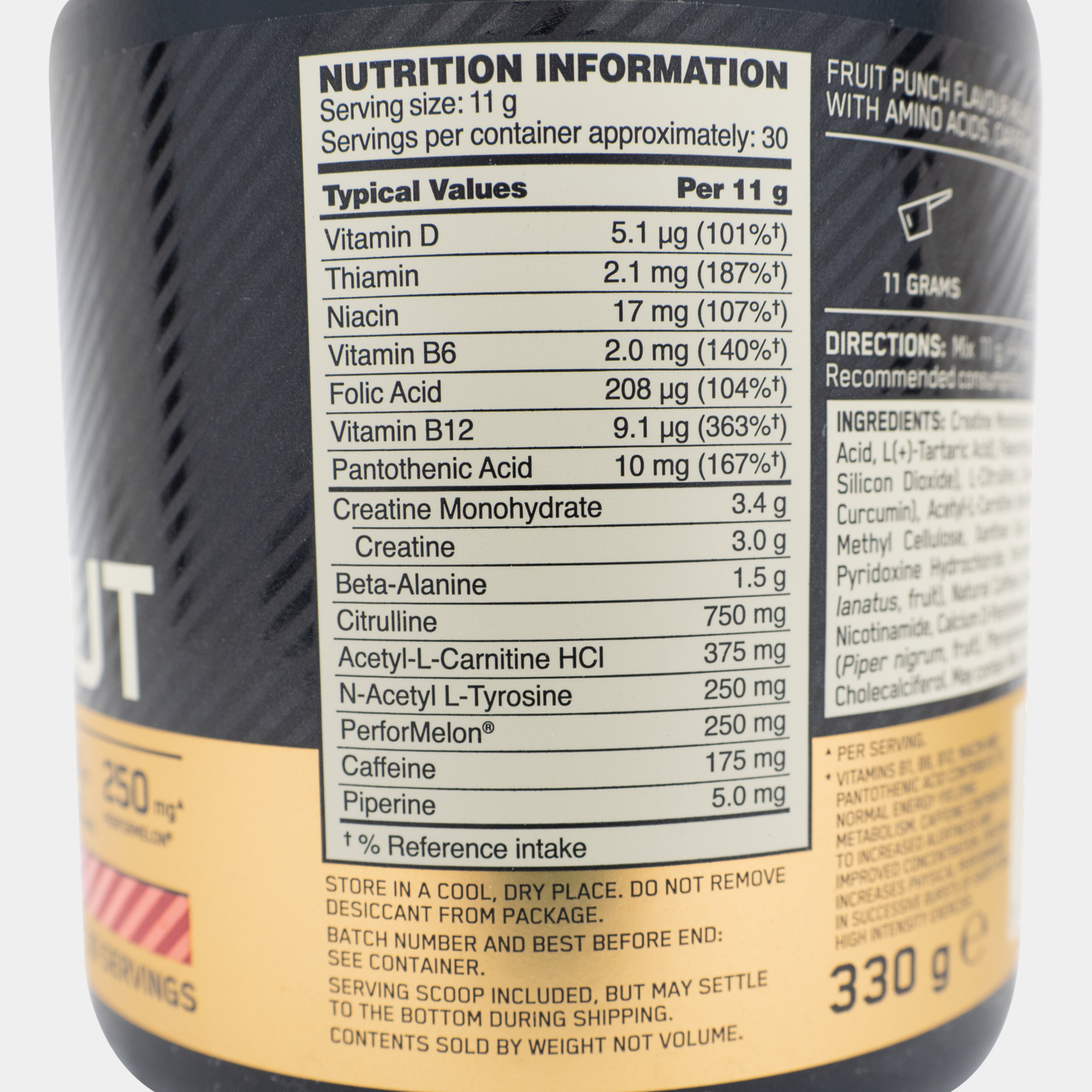  Gold Standard edzés előtti por 330g