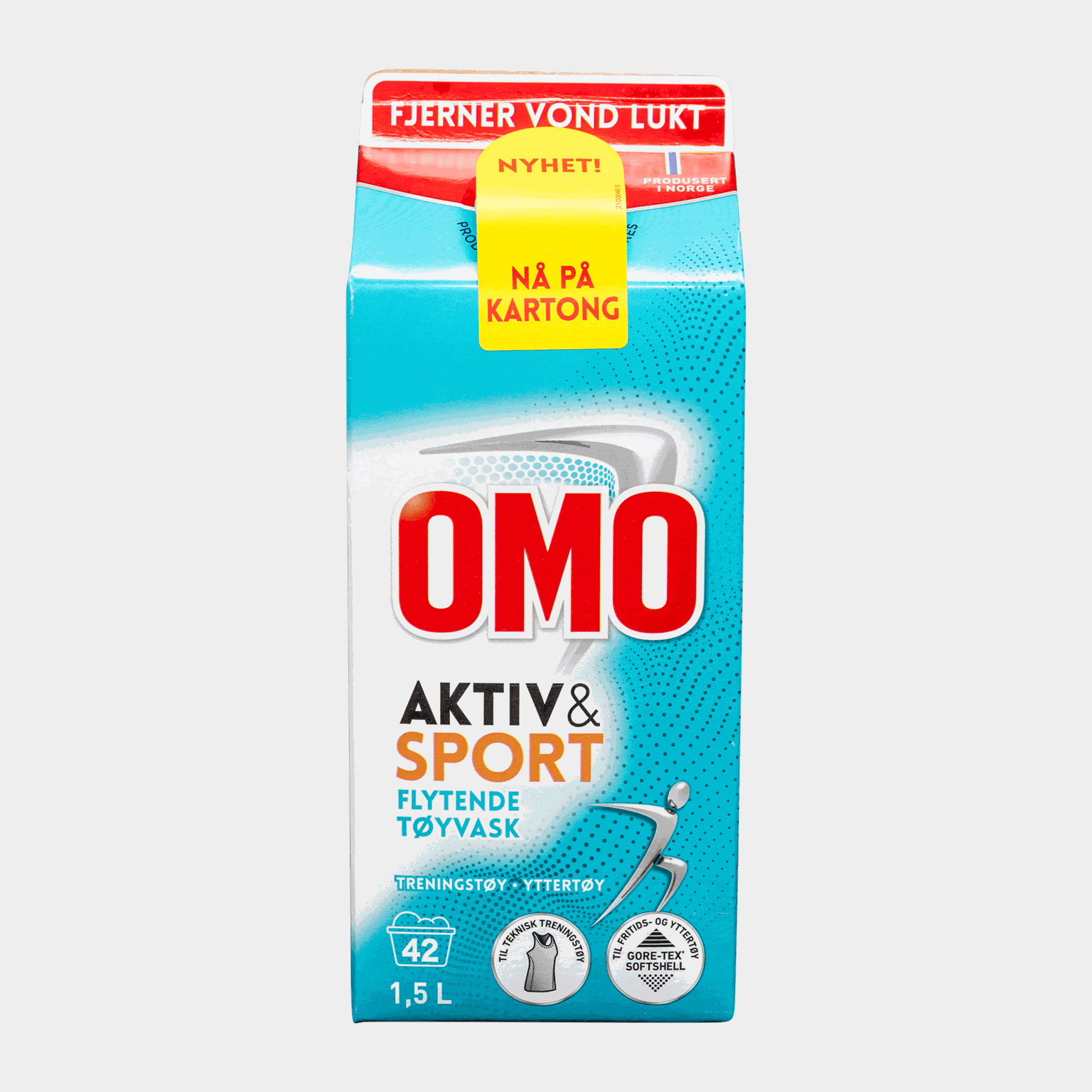 Omo Aktiv & Sport 1.5L Kartong, vaskemiddel -