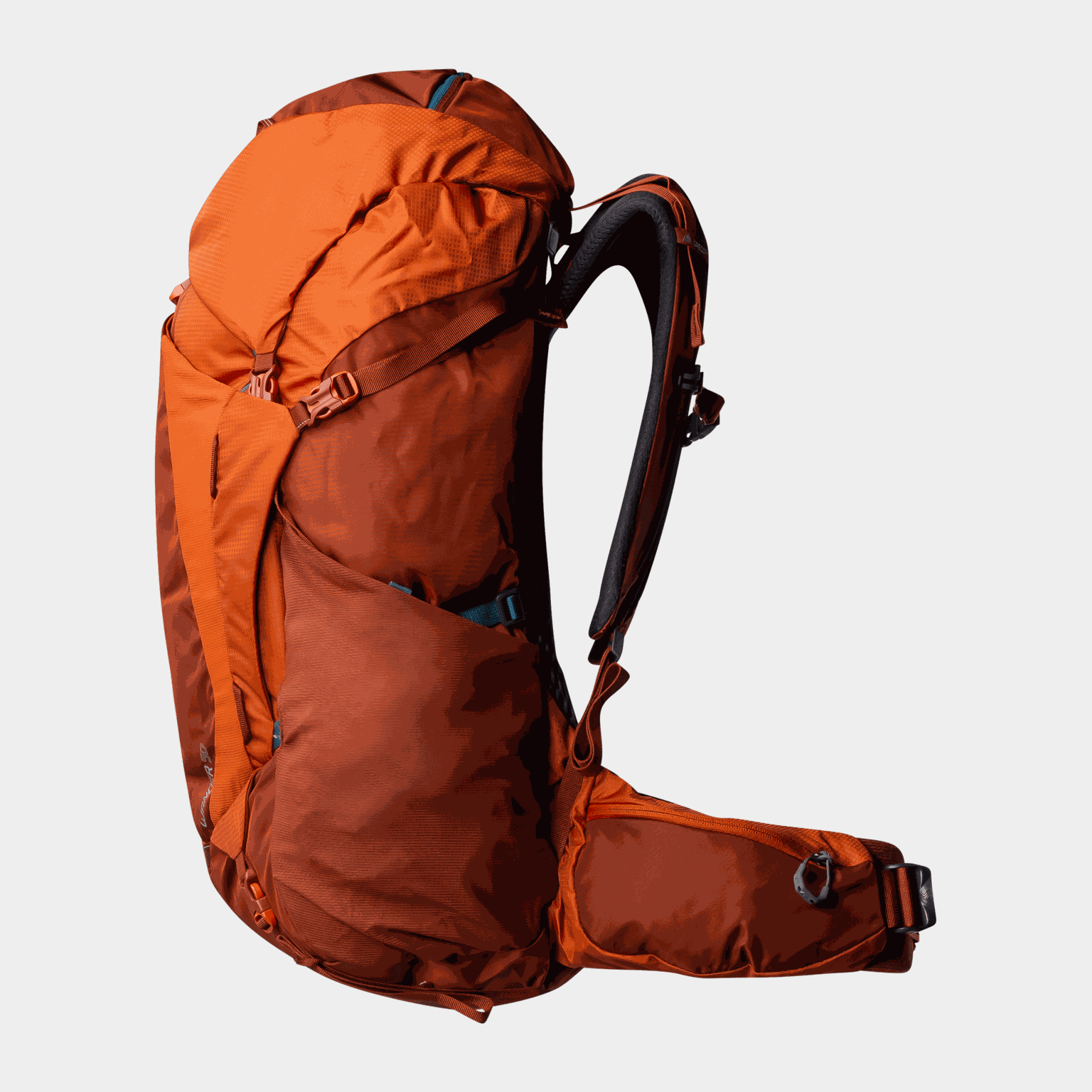  Mochila de caminhada de 50 litros para crianças e adolescentes - laranja