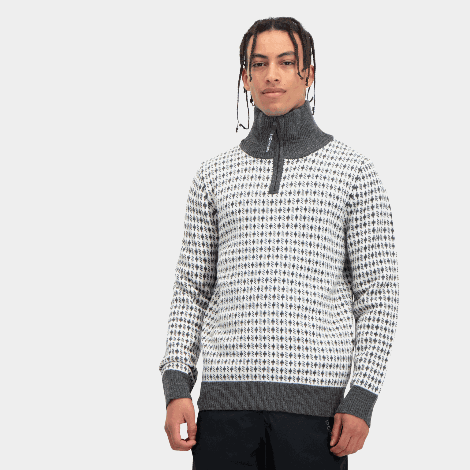 Nordishavet Wool Zip Sweater, ullgenser, herre - Hvit