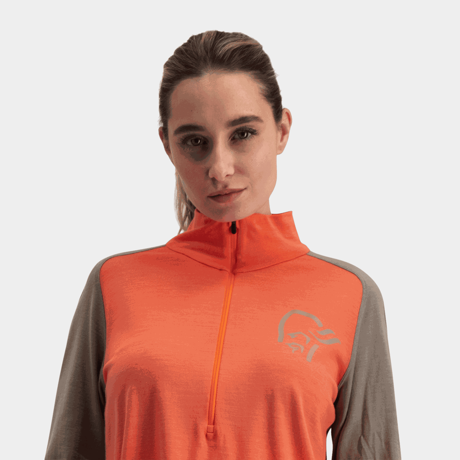 Femund Pureull Zip Neck W, ullgenser, dame