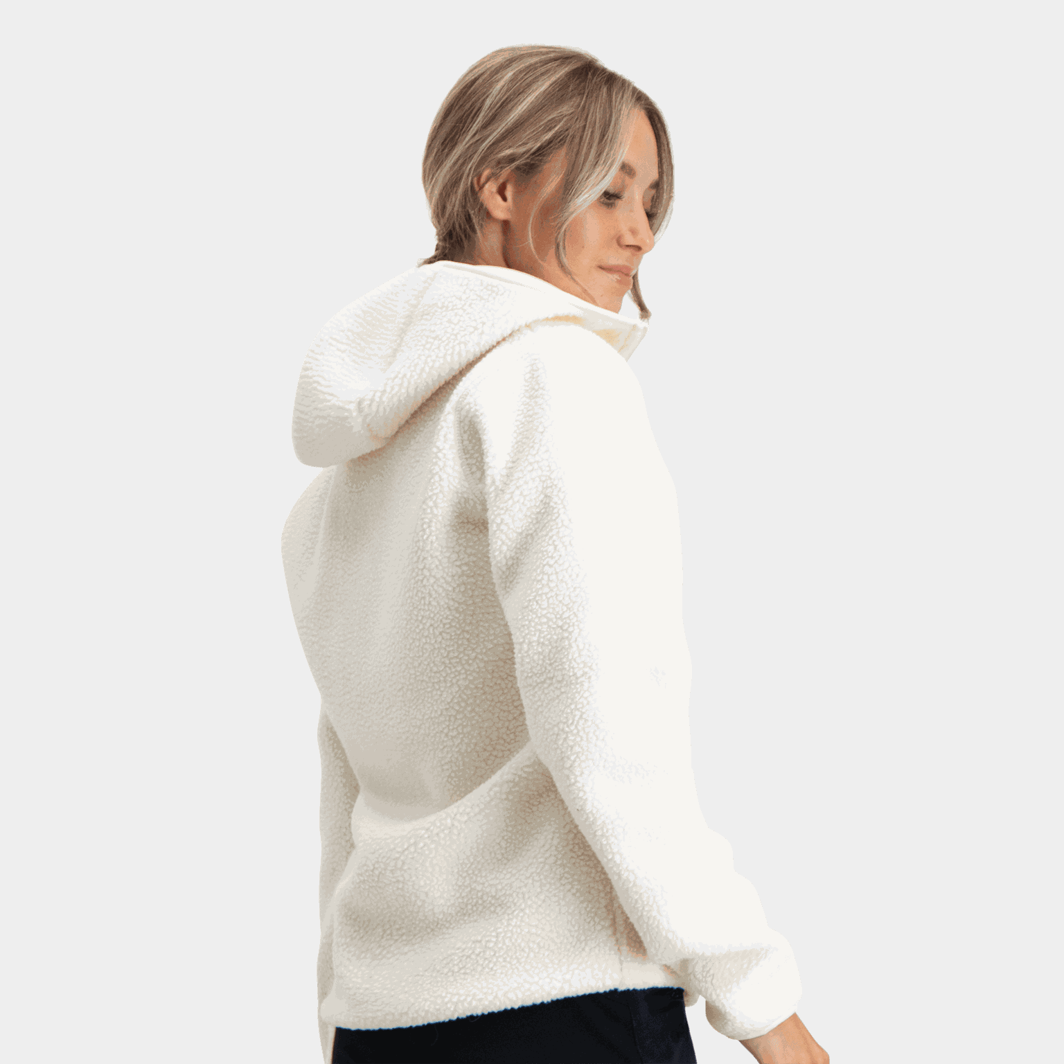 Kiberg Sherpa Fleece Jacket, fleecejakke, dame - Hvit