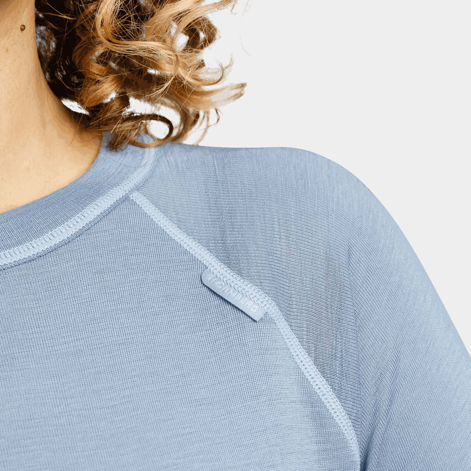  Laajias Merino wollen trui met ronde hals voor dames – Blauw