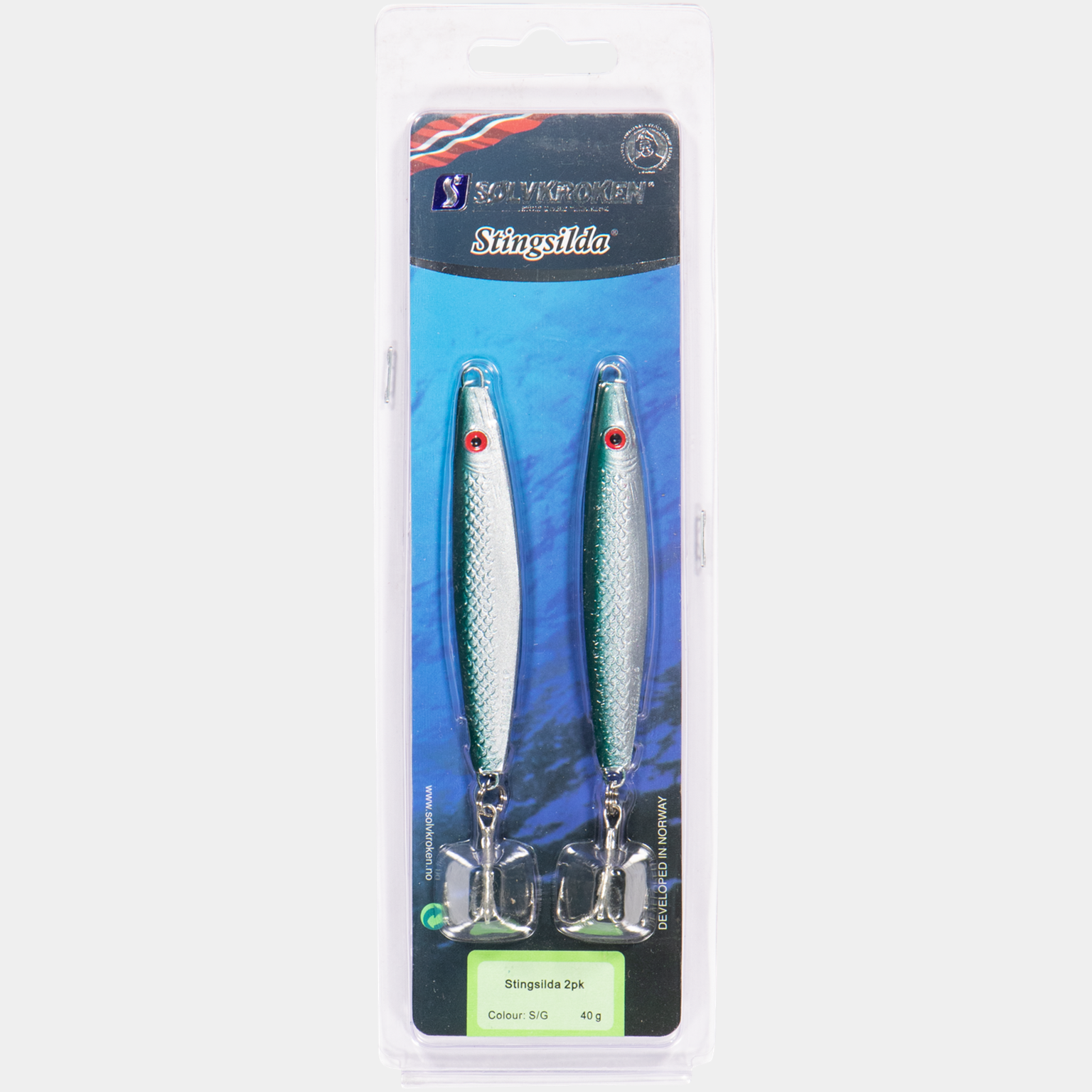 Stingsilda 2 pk 40gr S/G, fiskesluk -