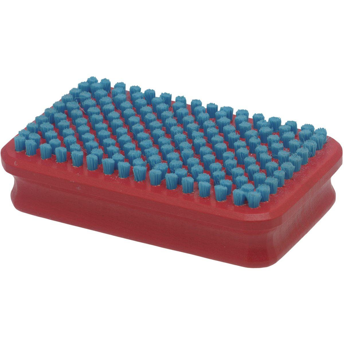  Escova retangular Swix T0160B, nylon azul 24/25, nylon azul 23/24, escova de polimento de nylon azul -