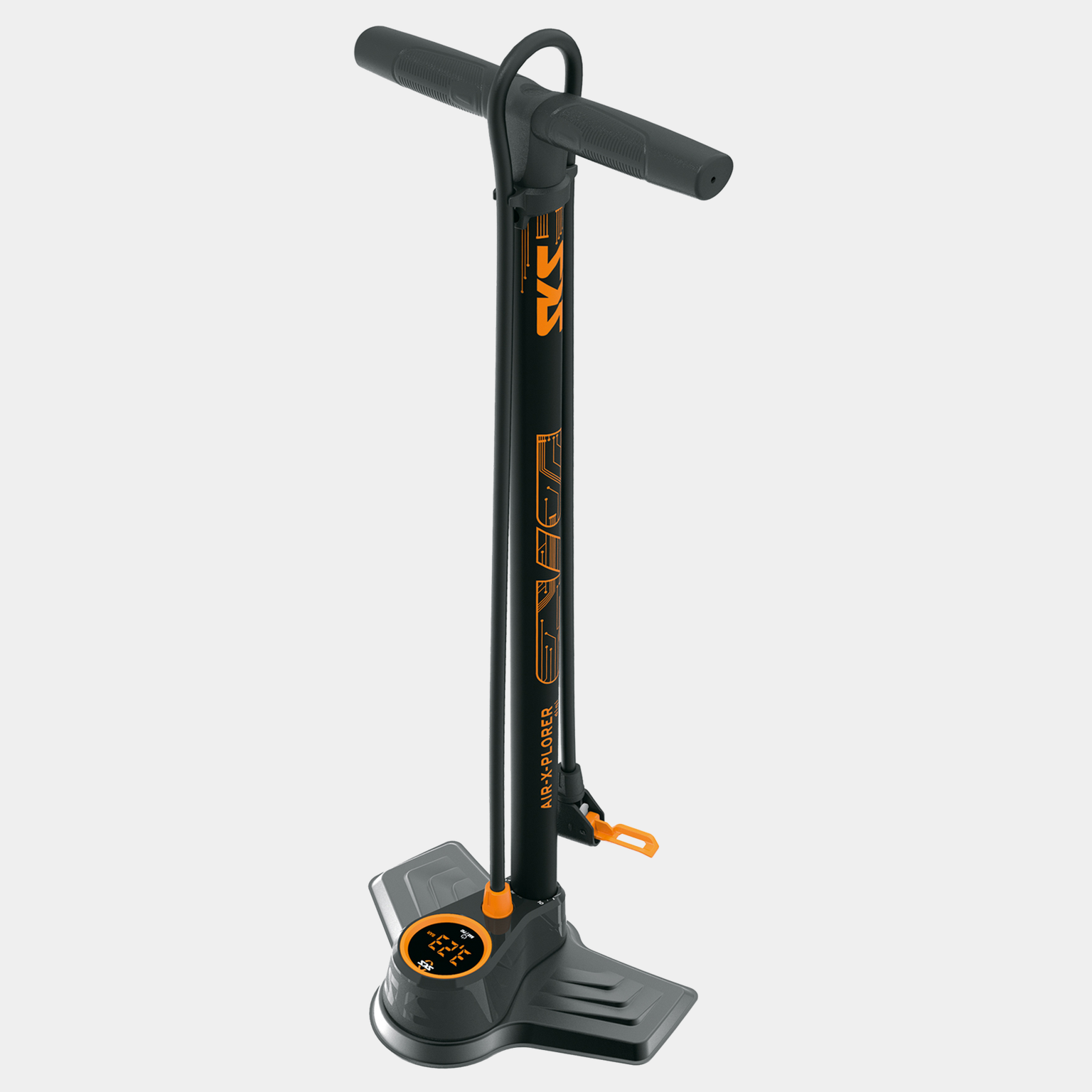 AIR X-PLORER 10.0 digi floorpump, gulvpumpe sykkel - Svart