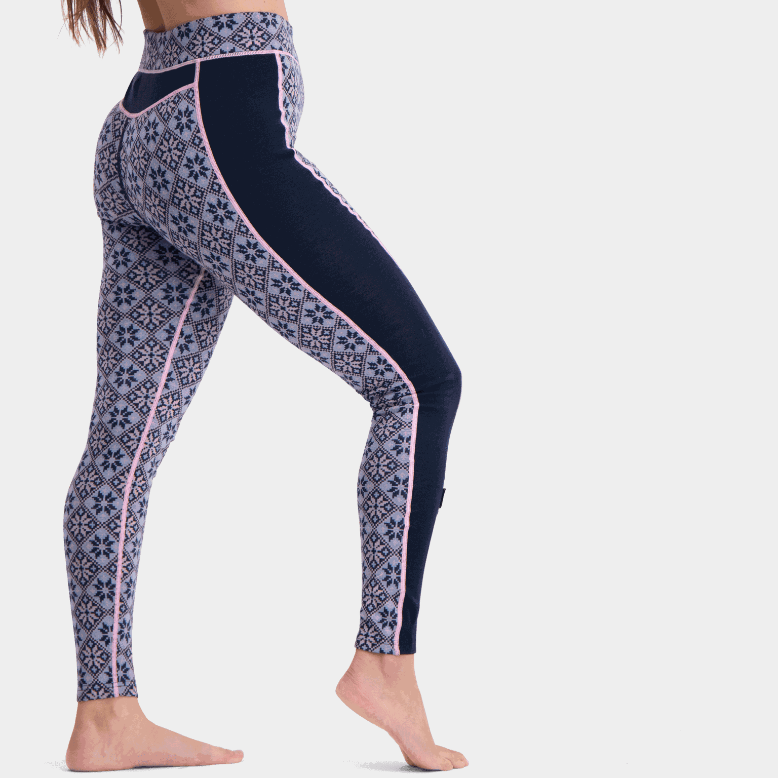 Roze lange broek met hoge taille voor dames