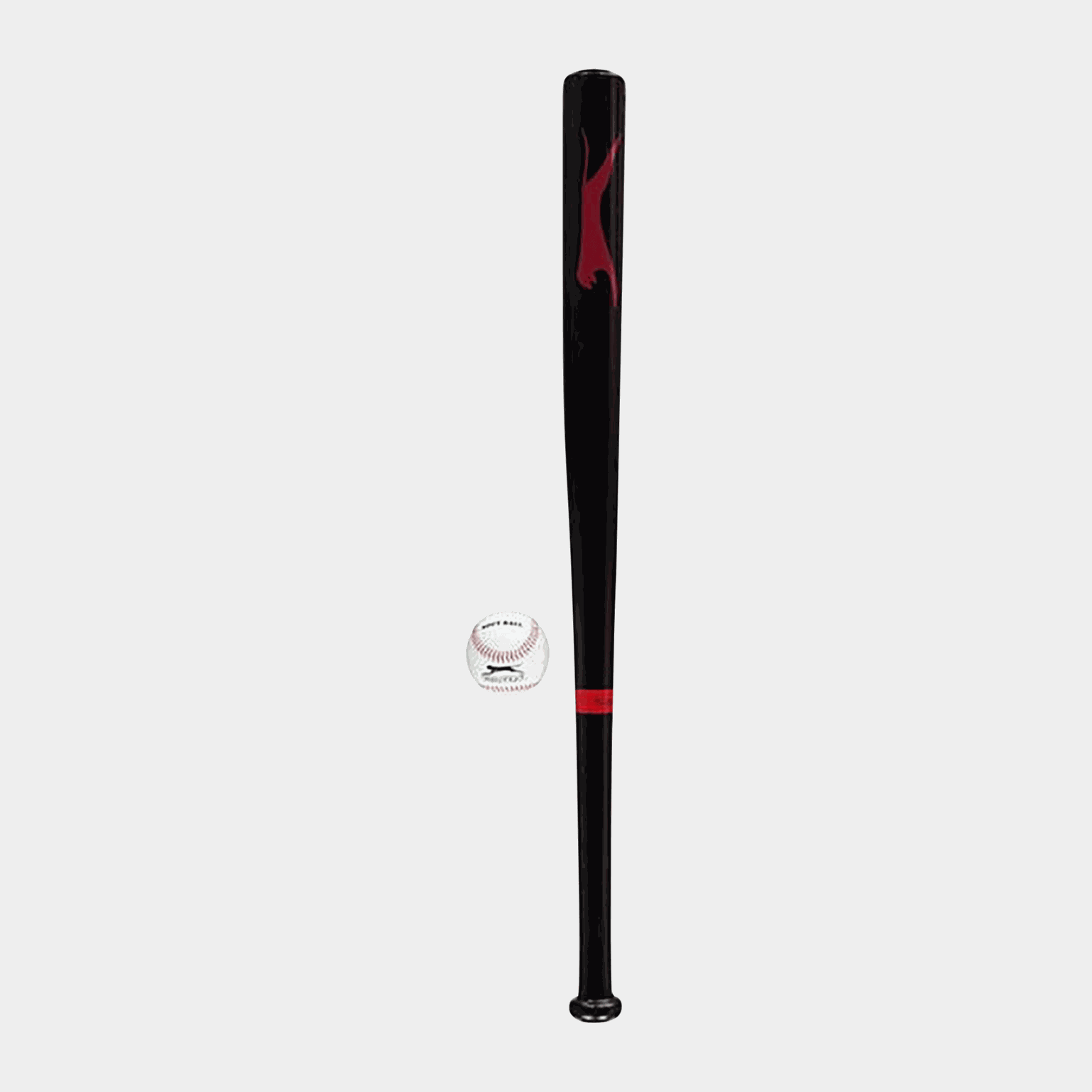 Wooden Bat, balltre og ball, junior - Svart