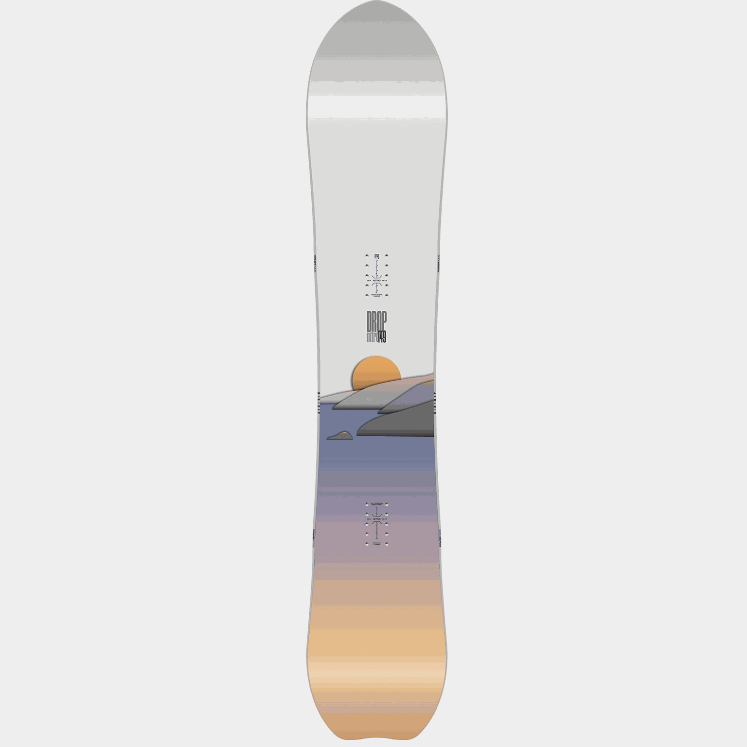Prancha de snowboard feminina, 24/25 polegadas, multicolorida