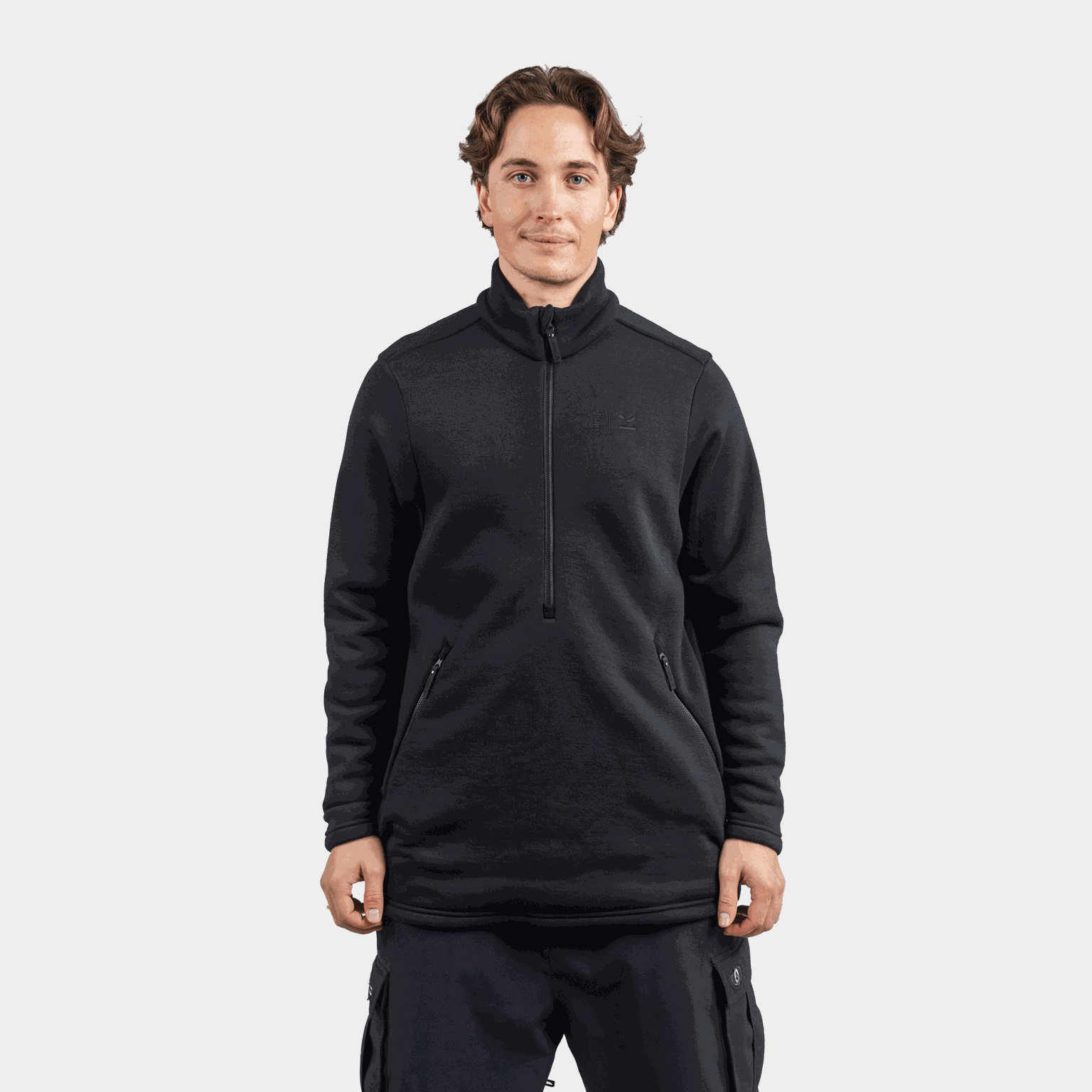 Klevelandský merino vlněný svetr se zipem, unisex