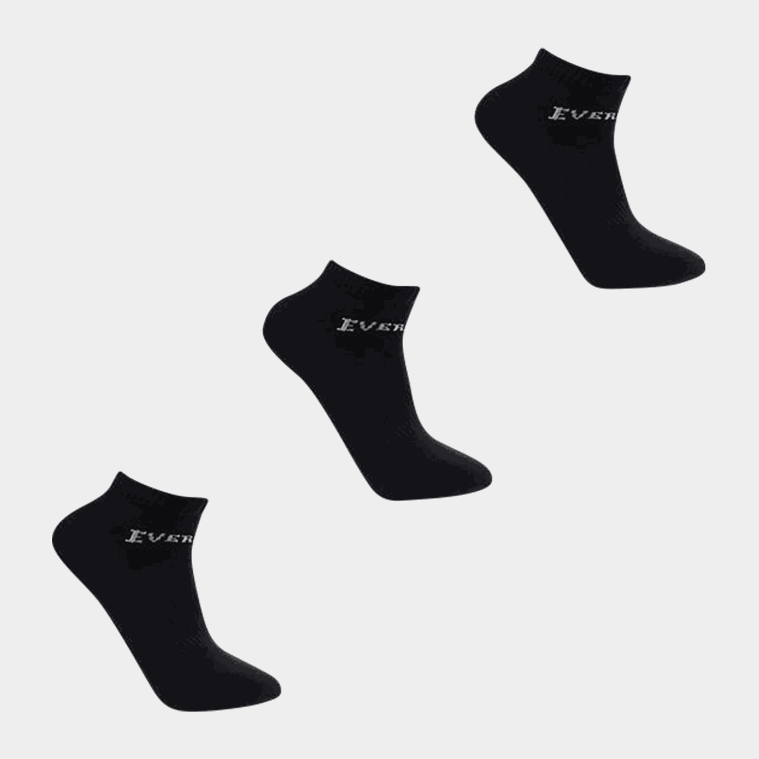  Chaussettes d'entraînement, lot de 3, chaussettes femme - noires