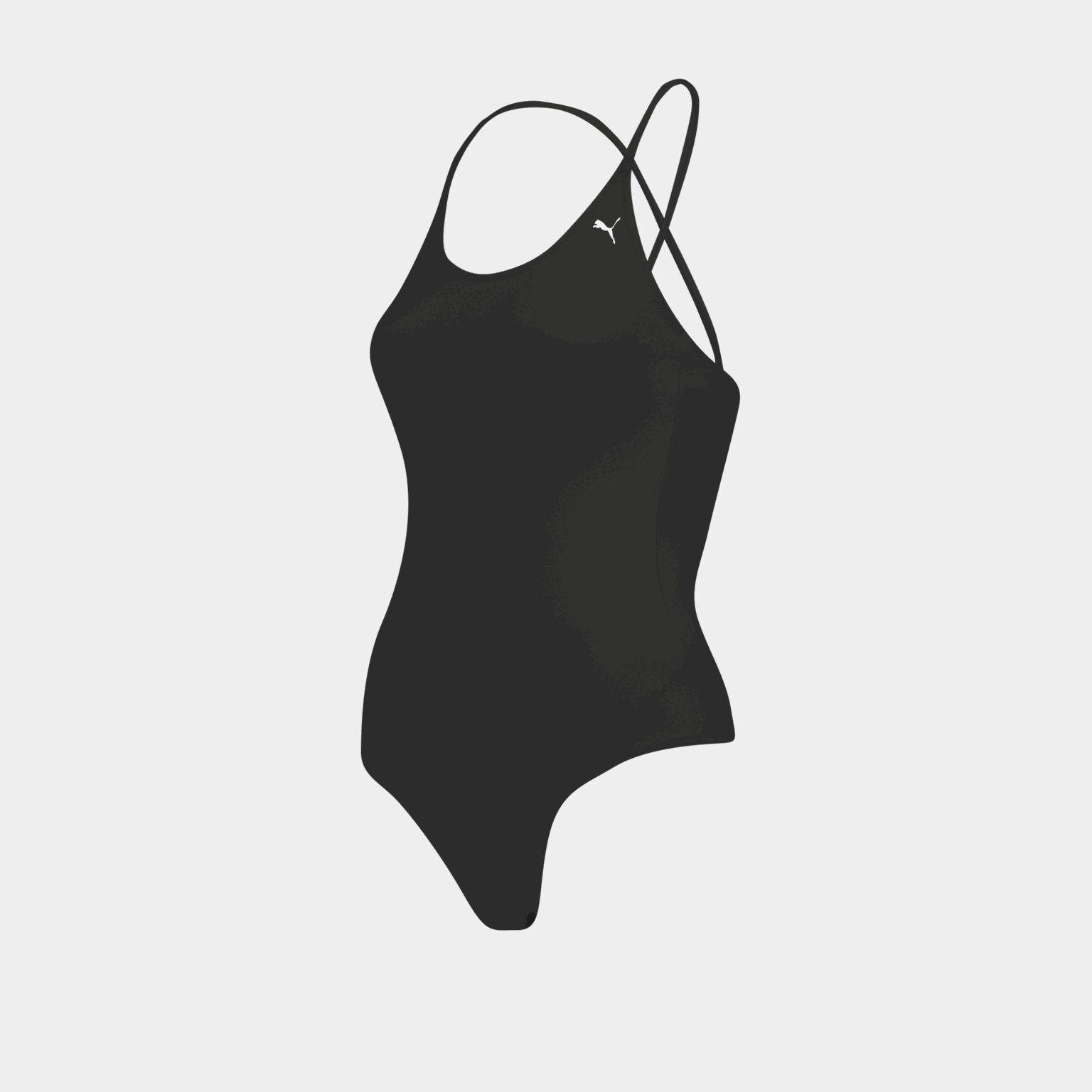 Puma Swim V-Neck Crossback Swimsuit, badedrakt, dame - Svart