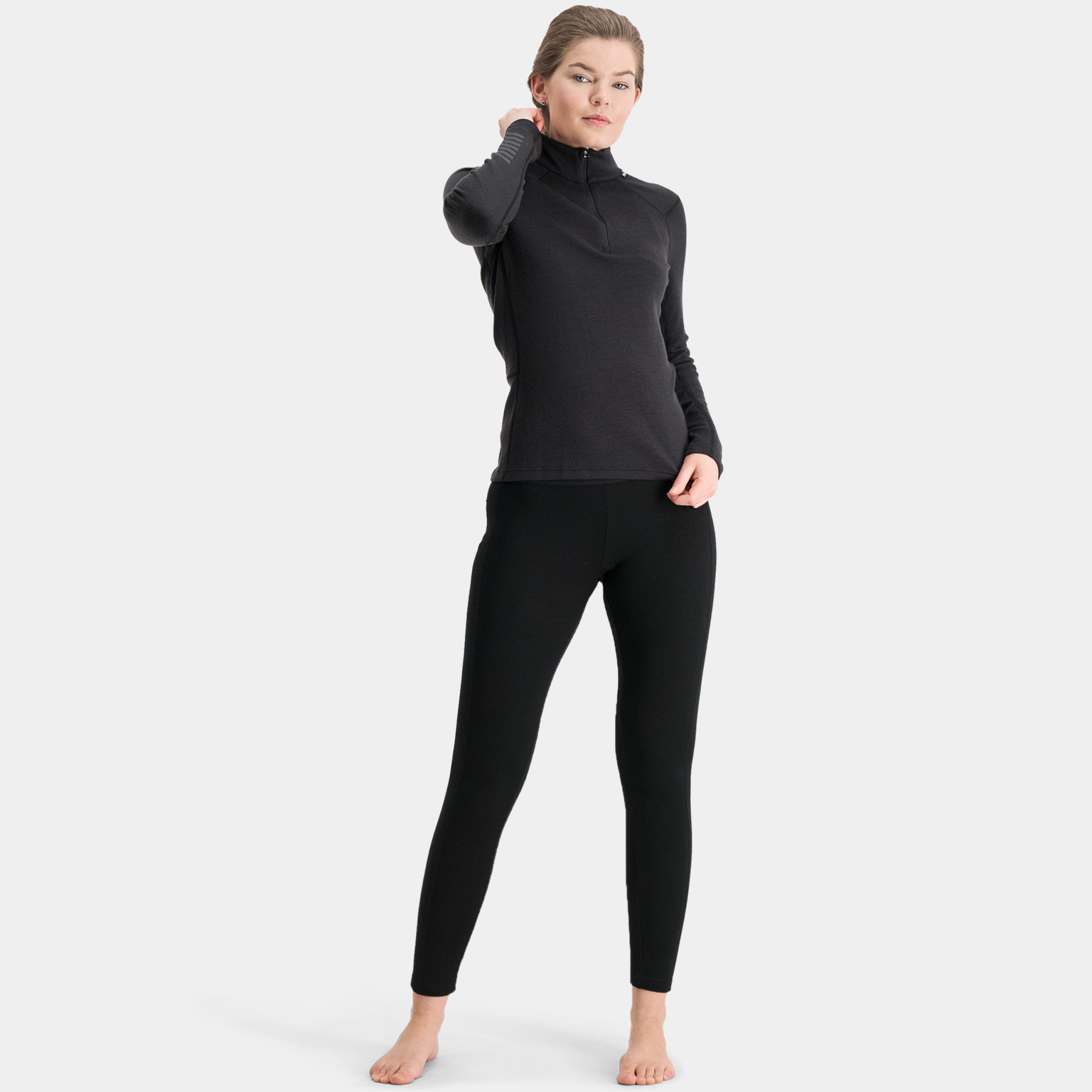 Lifa Merino Midweight 1/2 Zip, Pull en laine pour femme – Schwarz