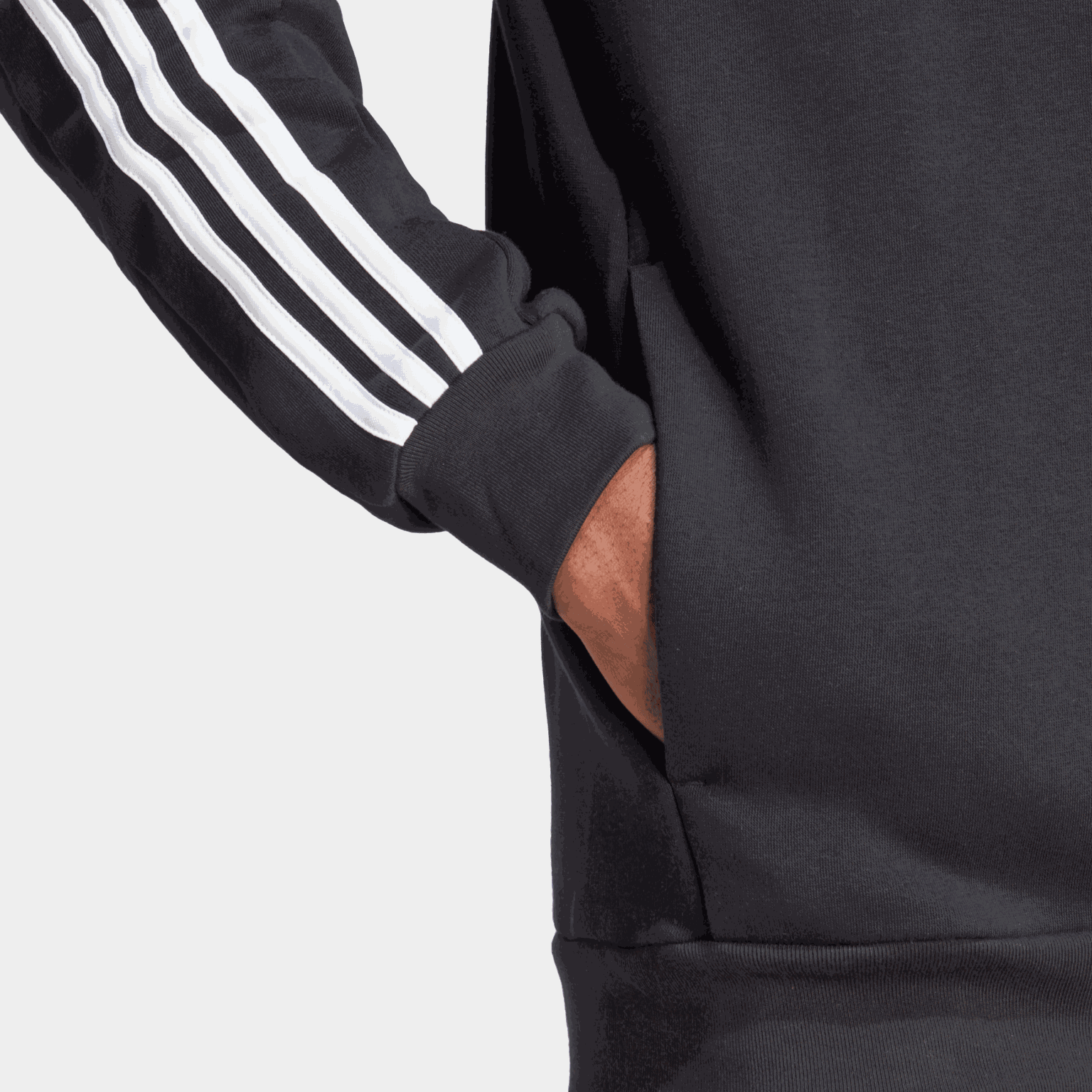  Veste polaire Essential à 3 bandes avec fermeture éclair intégrale et capuche, pour homme