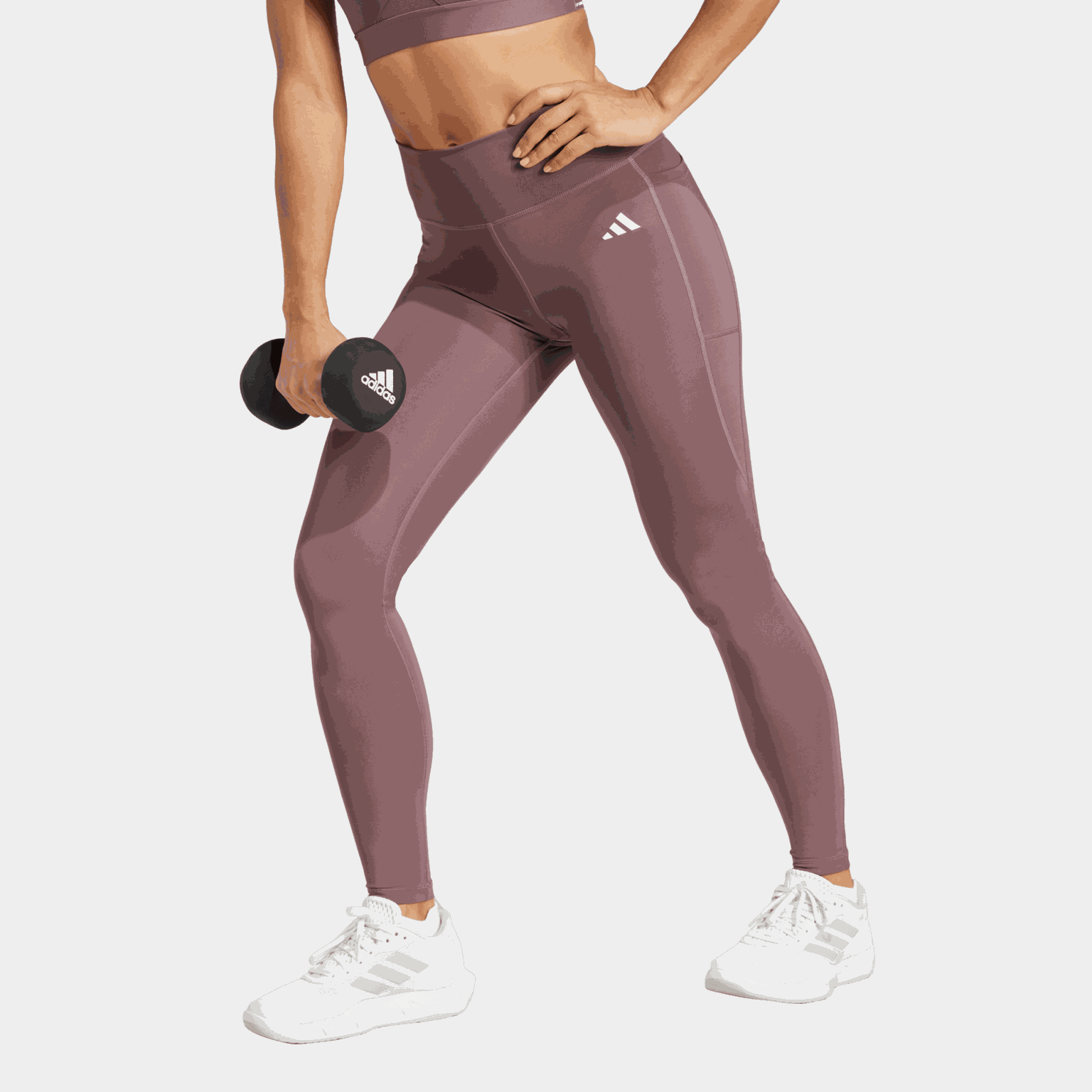 Optime Essentials Damskie długie legginsy z ukrytą kieszenią, legginsy treningowe