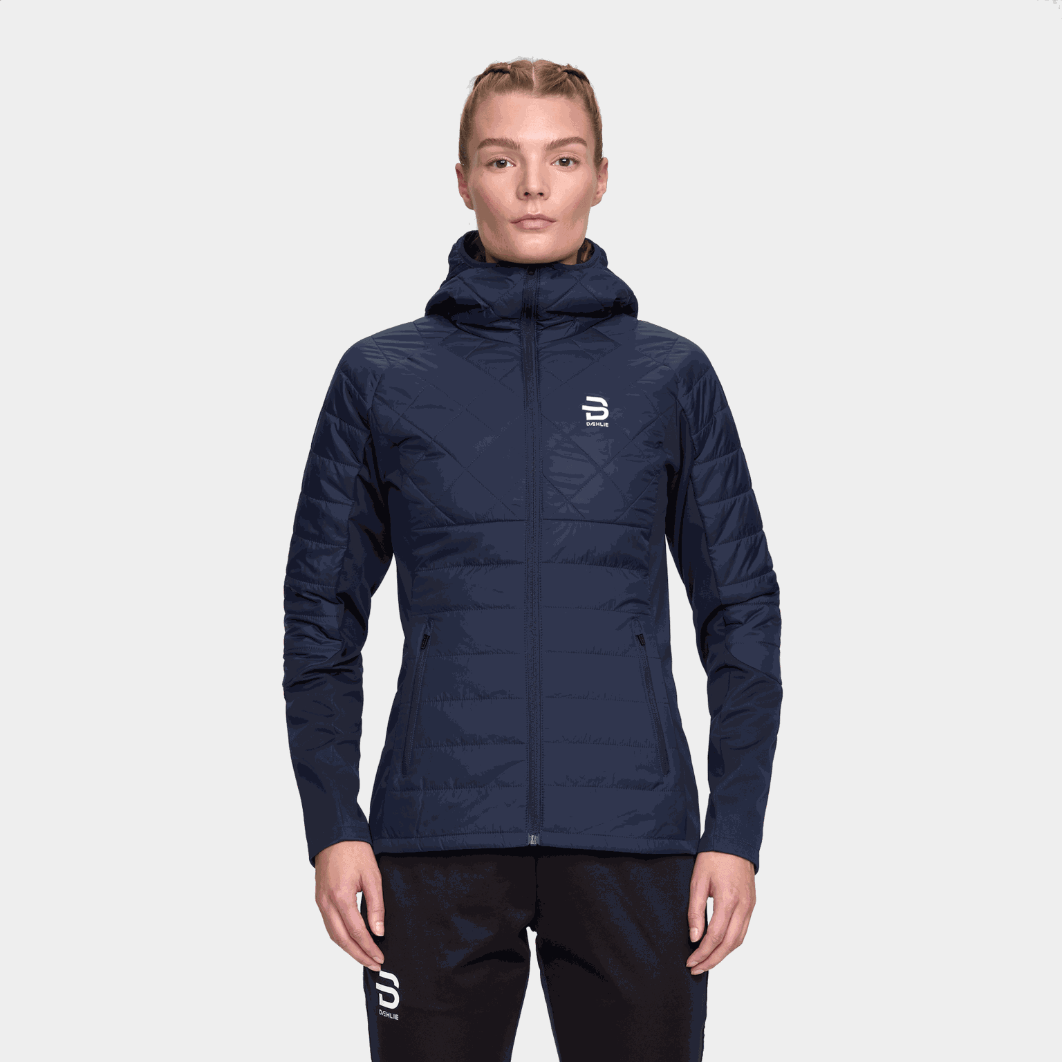 Jaqueta de esqui feminina Graphlite 24/25 com zíper frontal - azul escuro